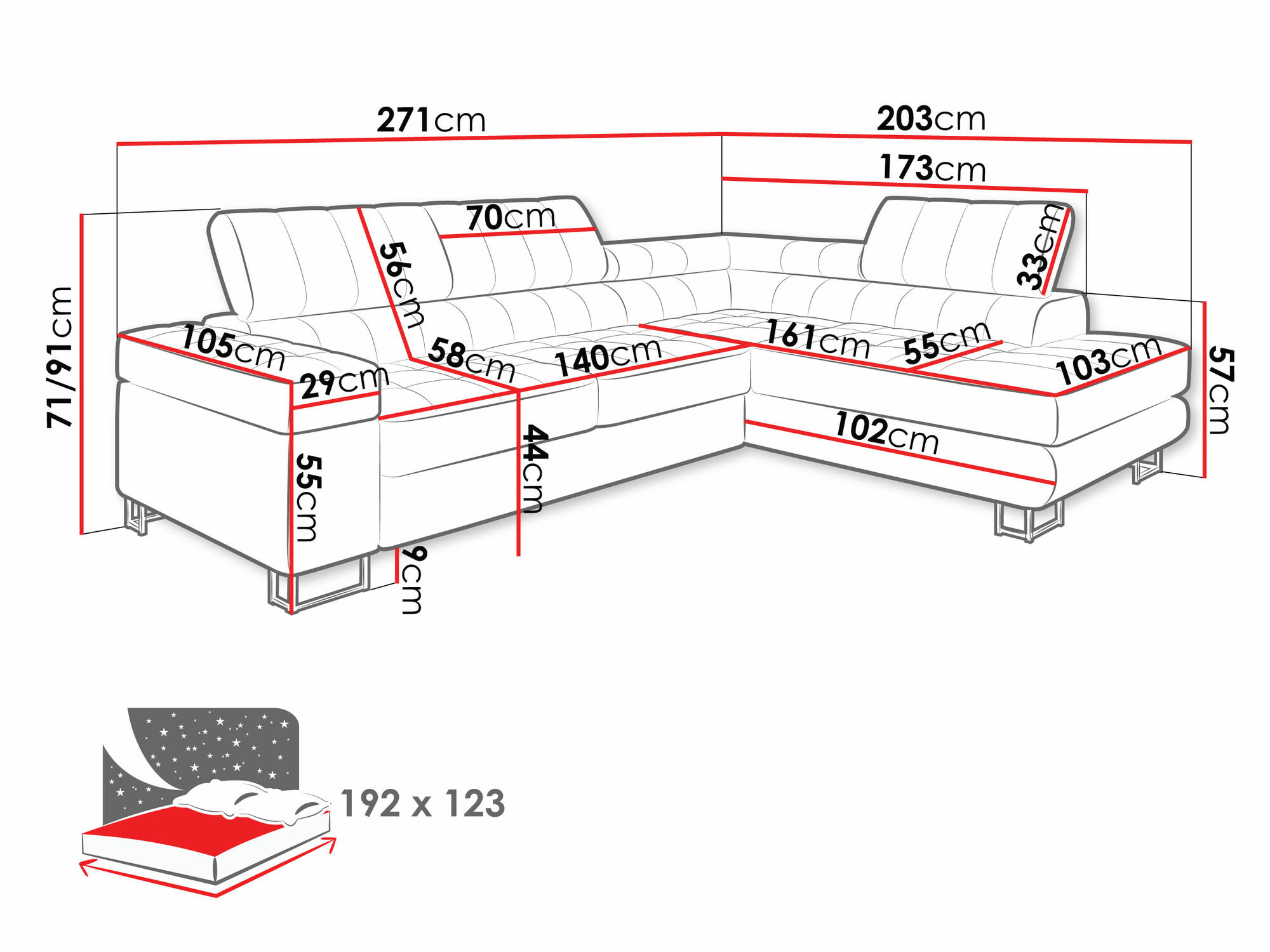 Horn­sófi Comfivo Anima (Wave 09)