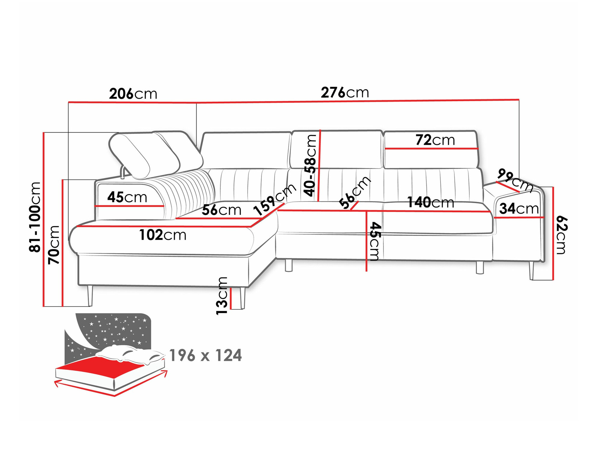 Horn­sófi Comfivo Universum (Magic Velvet 2225)