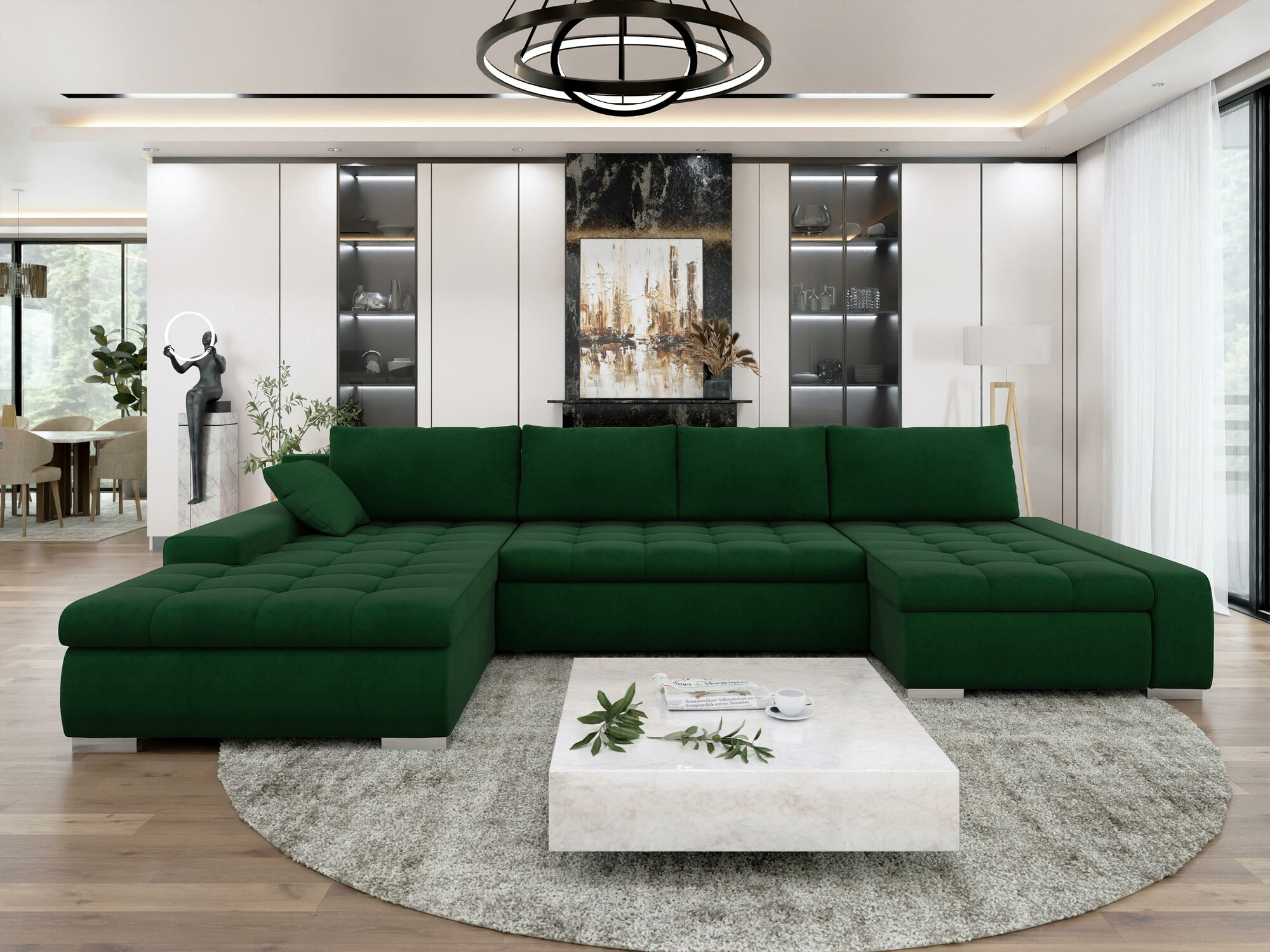 Horn­sófi Comfivo Oliva (Uttario Velvet 2951)