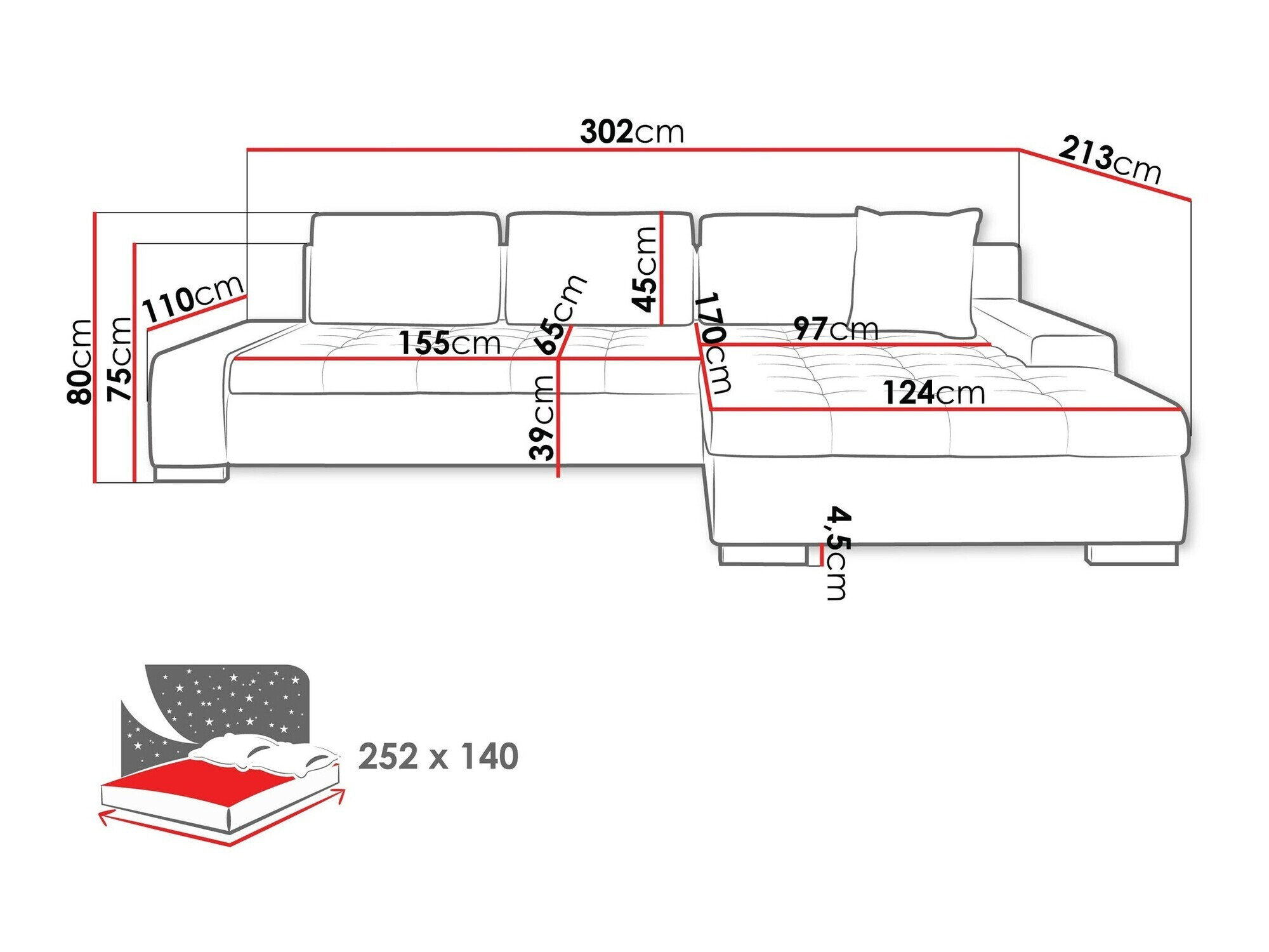 Horn­sófi Comfivo Nitor II (Kronos 19)