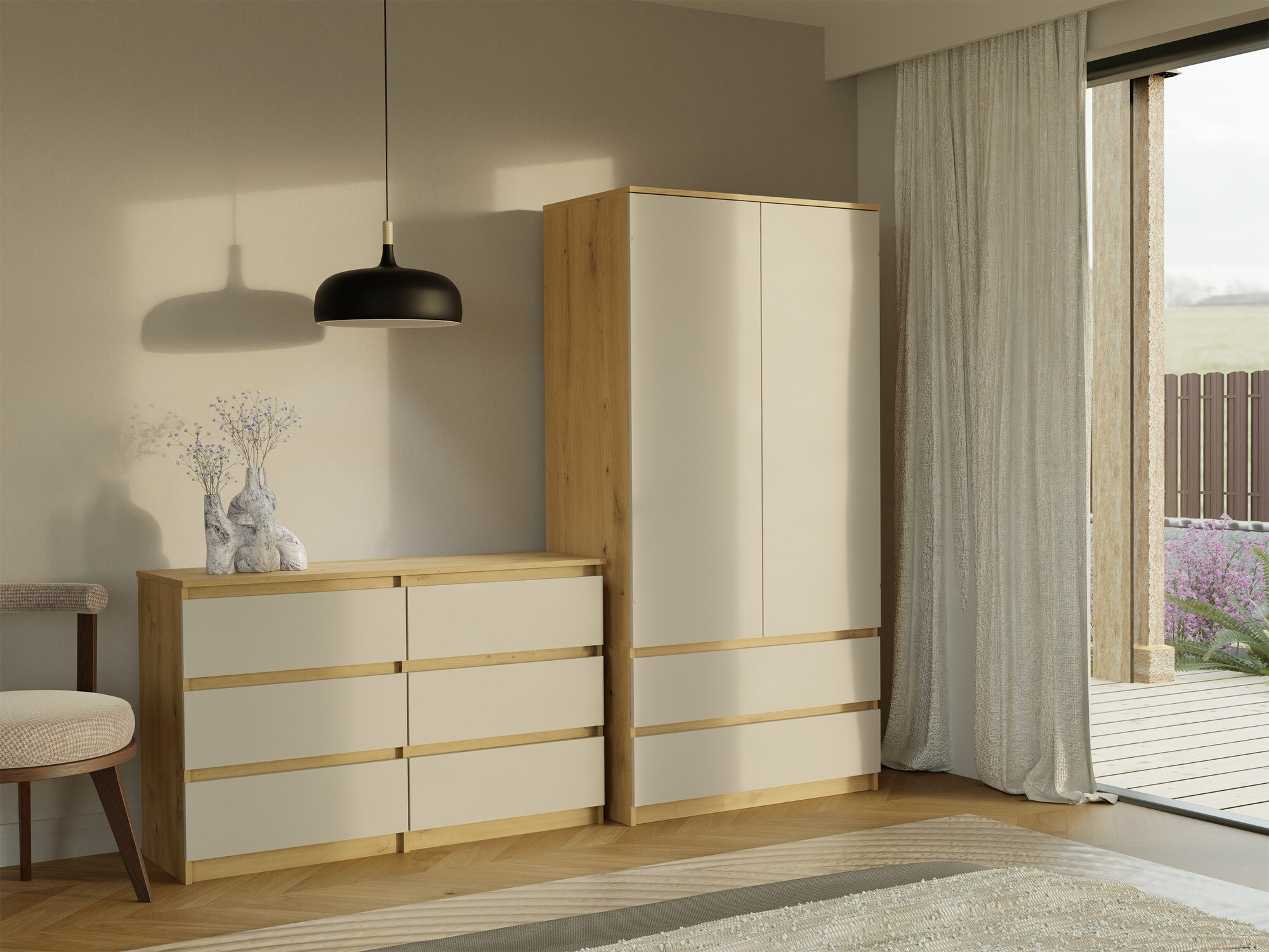 Kommóða Elbvelu 103 (Artisan-eik + Kasmír)