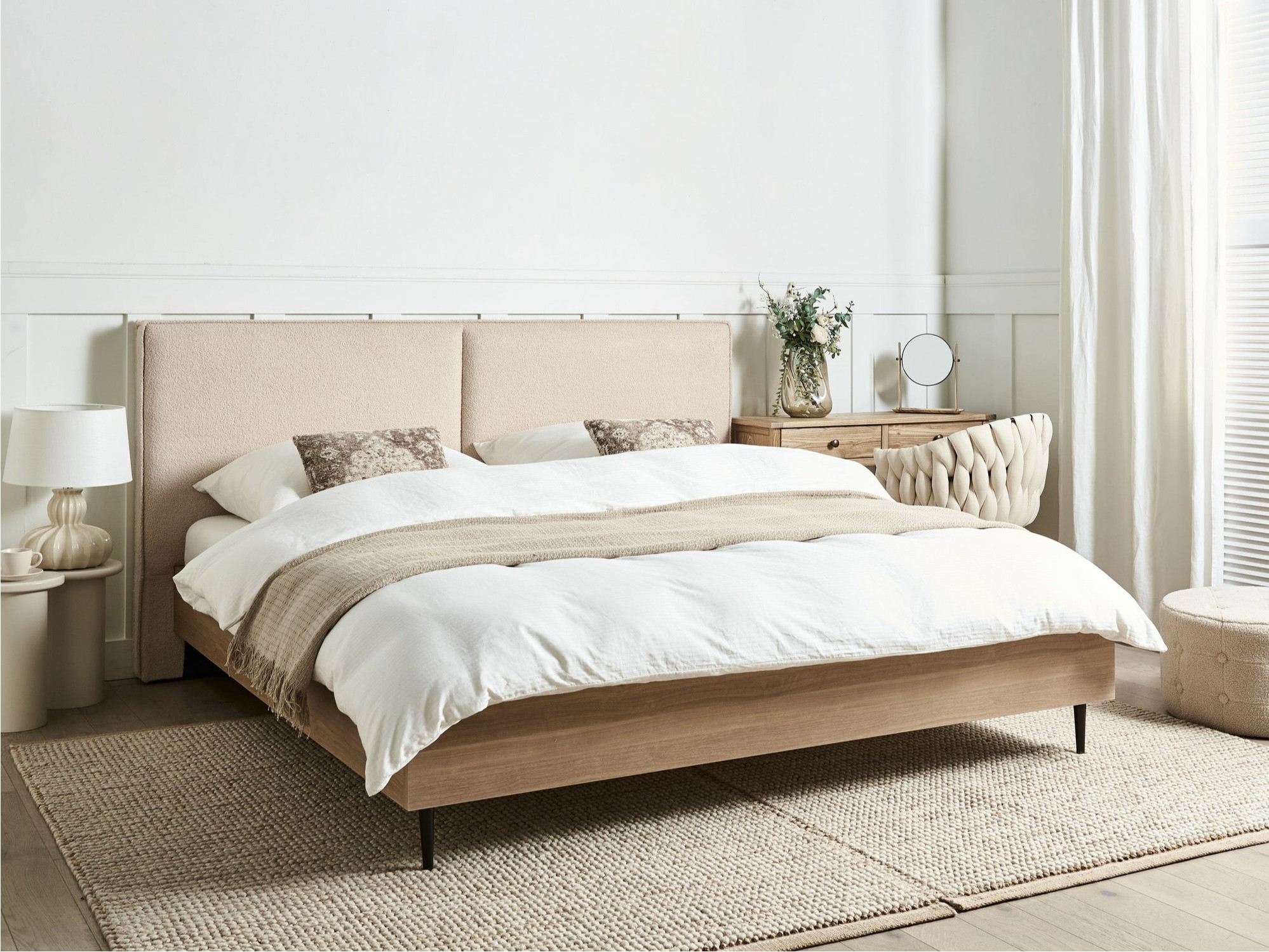 Rúm Berwyn 1273 (Beige + Ljós viður)