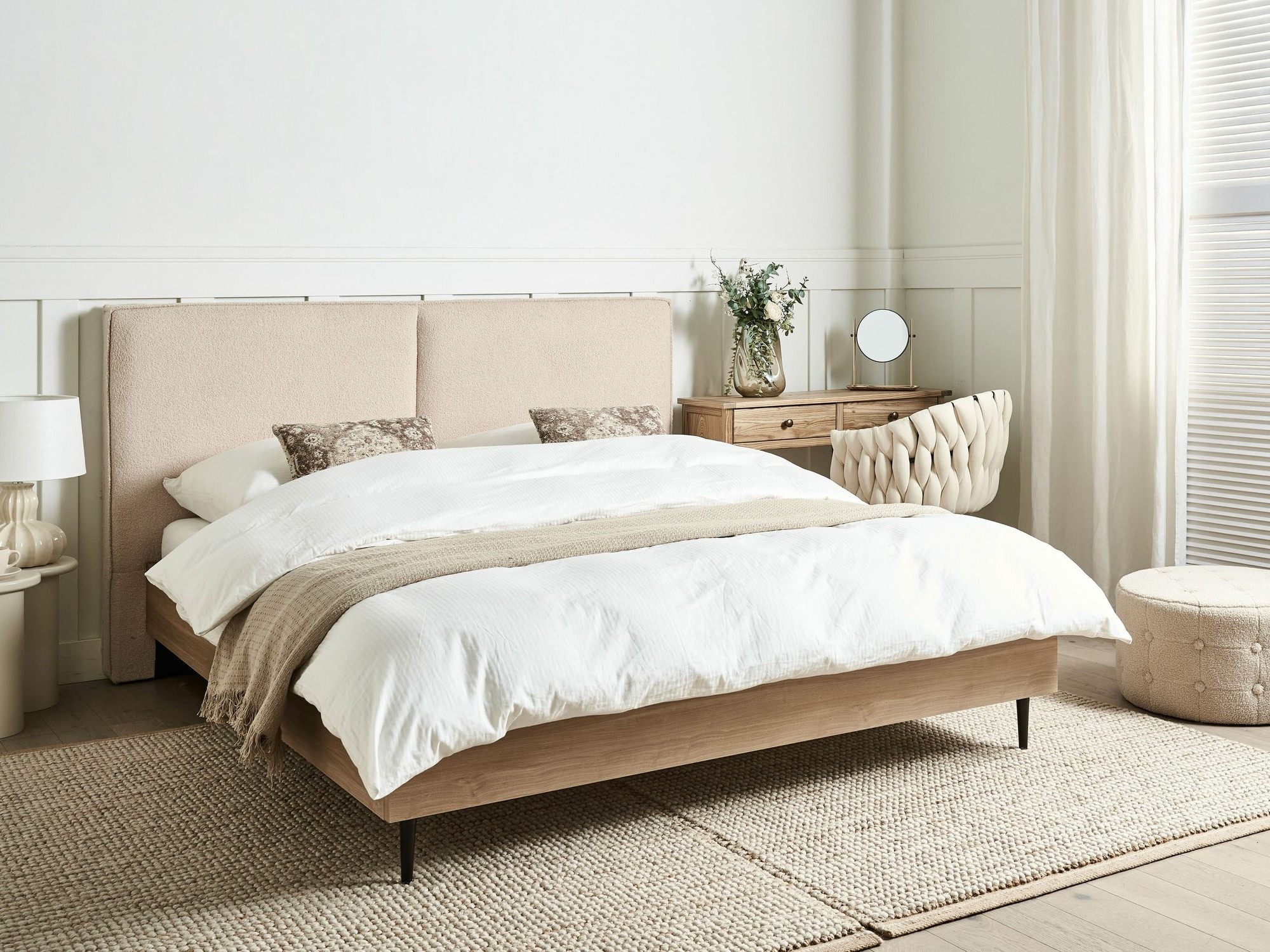 Rúm Berwyn 1273 (Beige + Ljós viður)