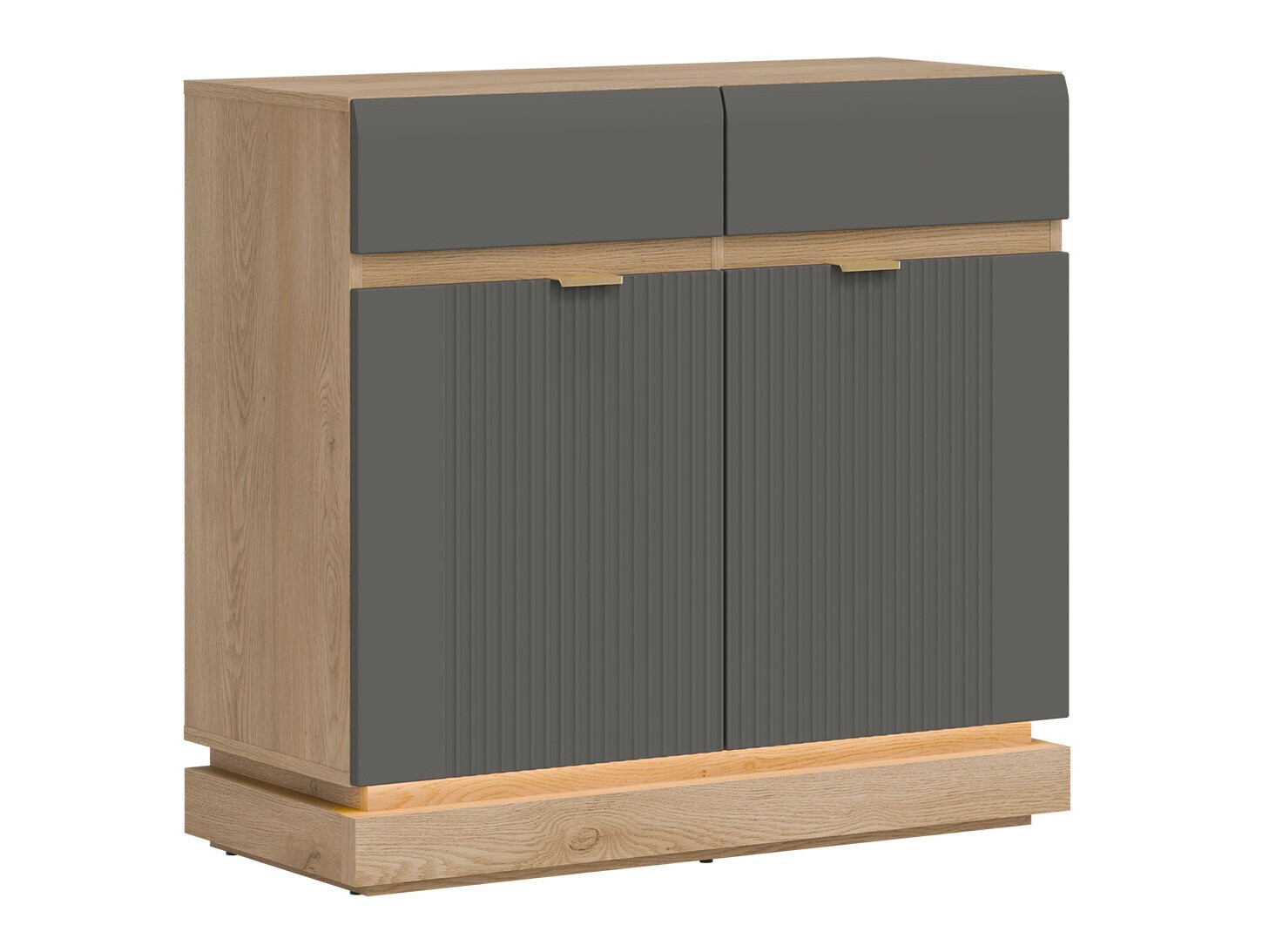 Kommóða Teselbu 102 (Grár + Eik)