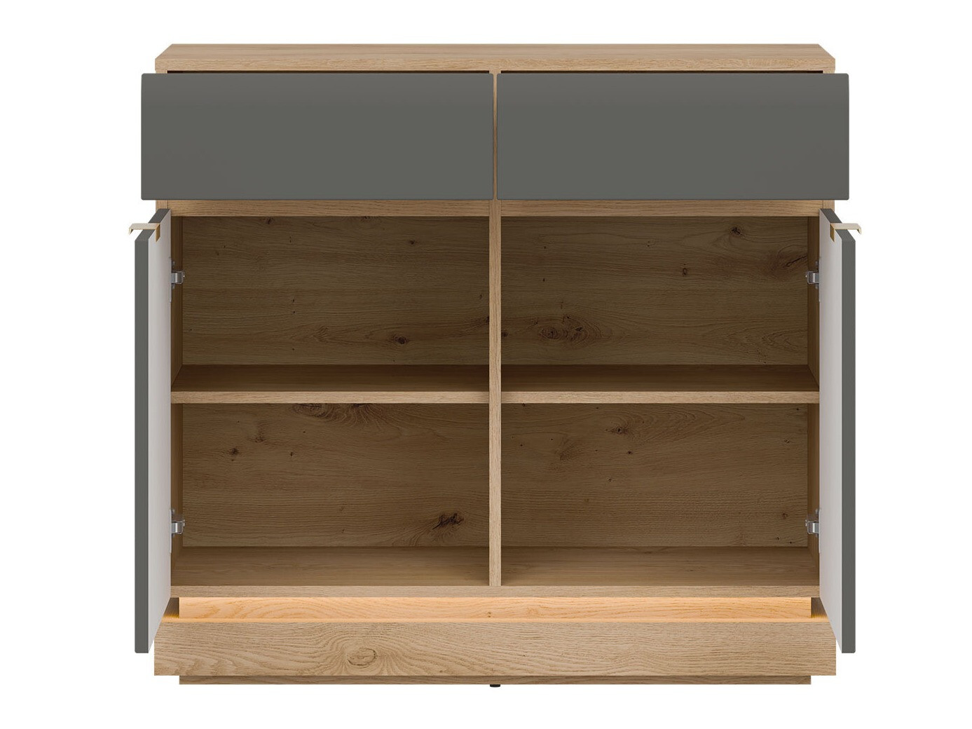 Kommóða Teselbu 102 (Grár + Eik)
