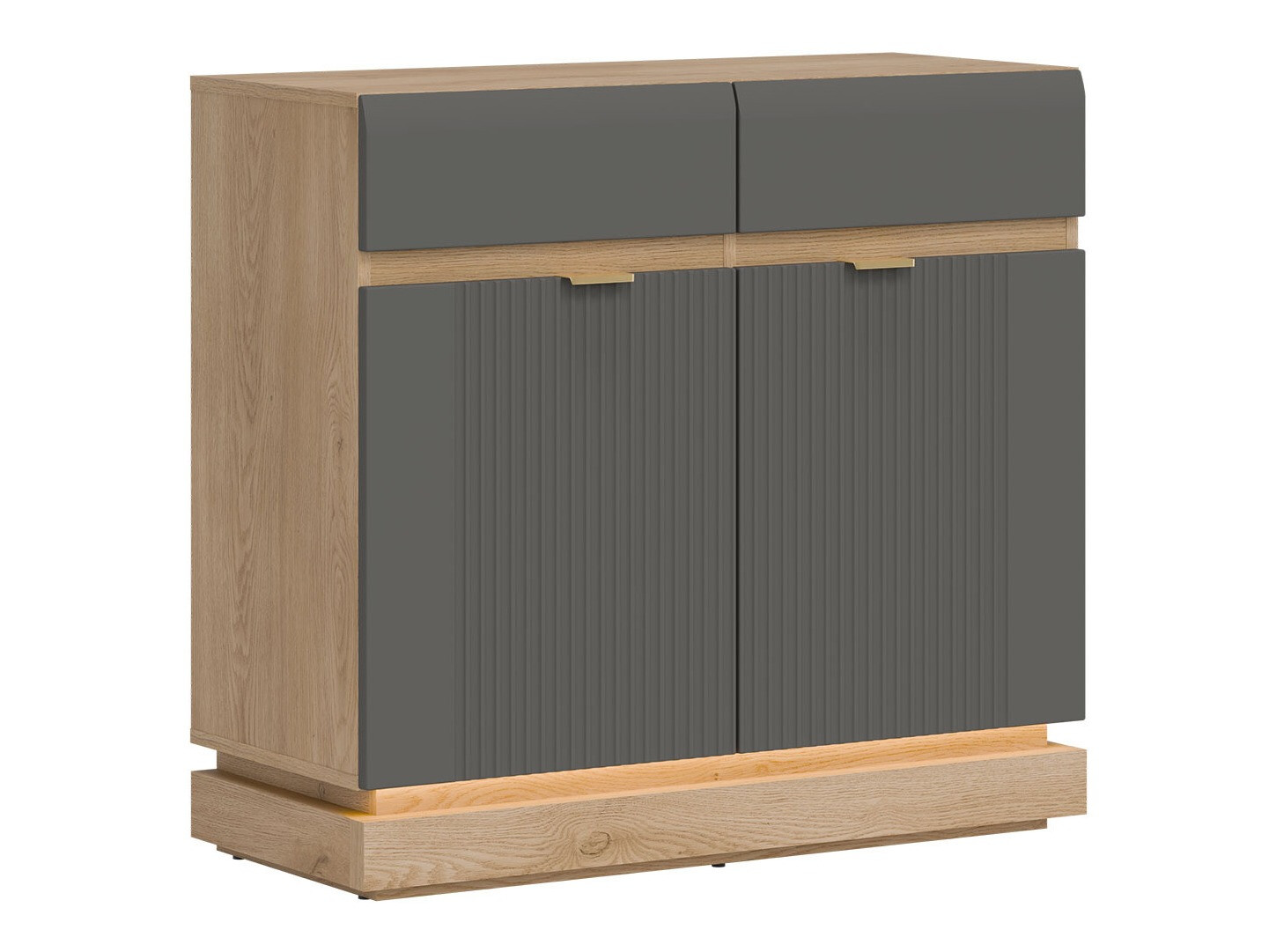 Kommóða Teselbu 102 (Grár + Eik)
