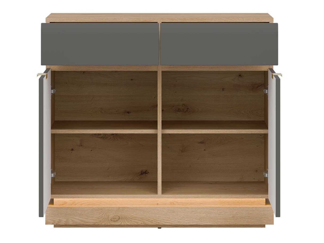 Kommóða Teselbu 102 (Grár + Eik)