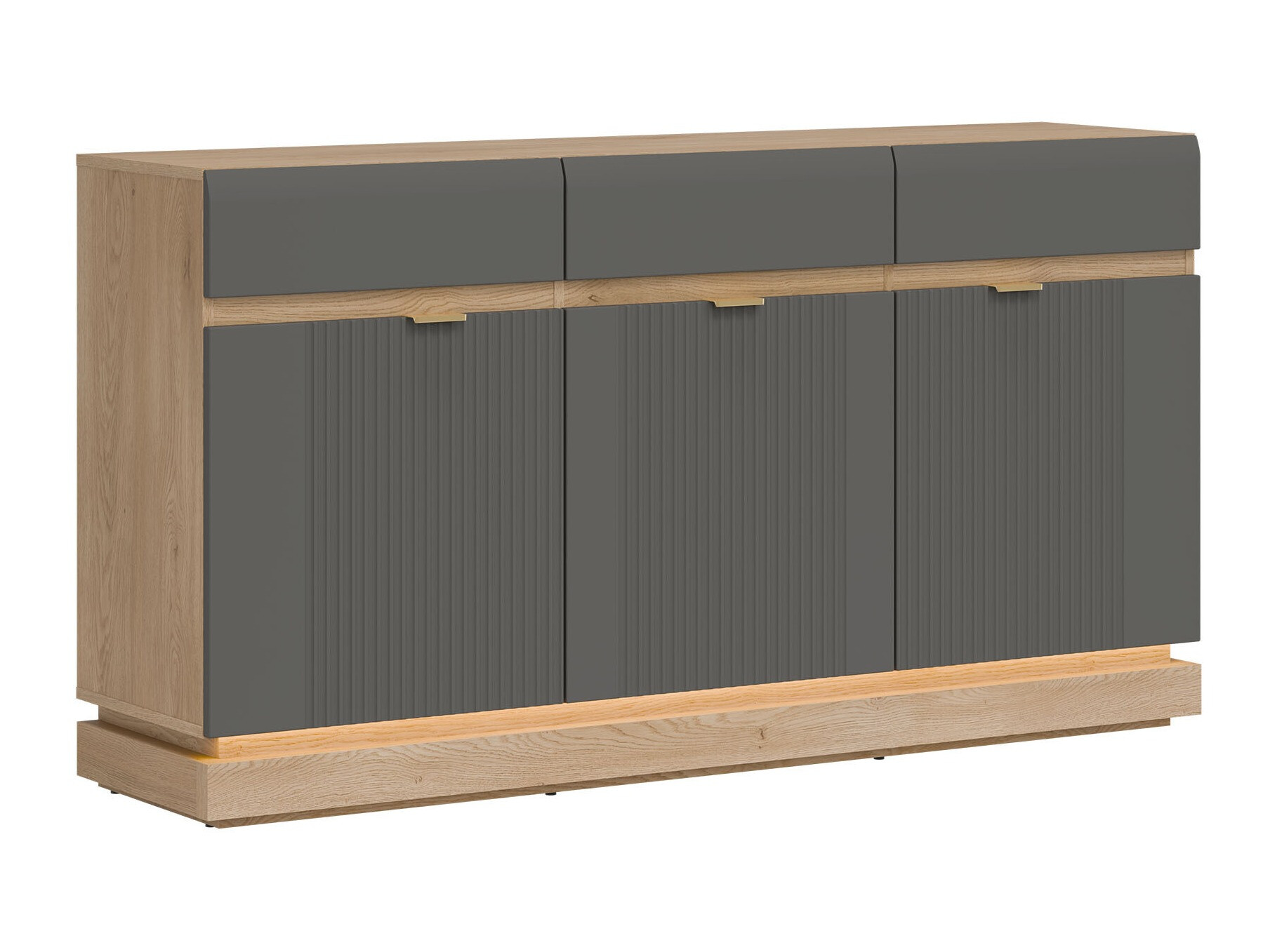 Kommóða Teselbu 104 (Grár + Eik)