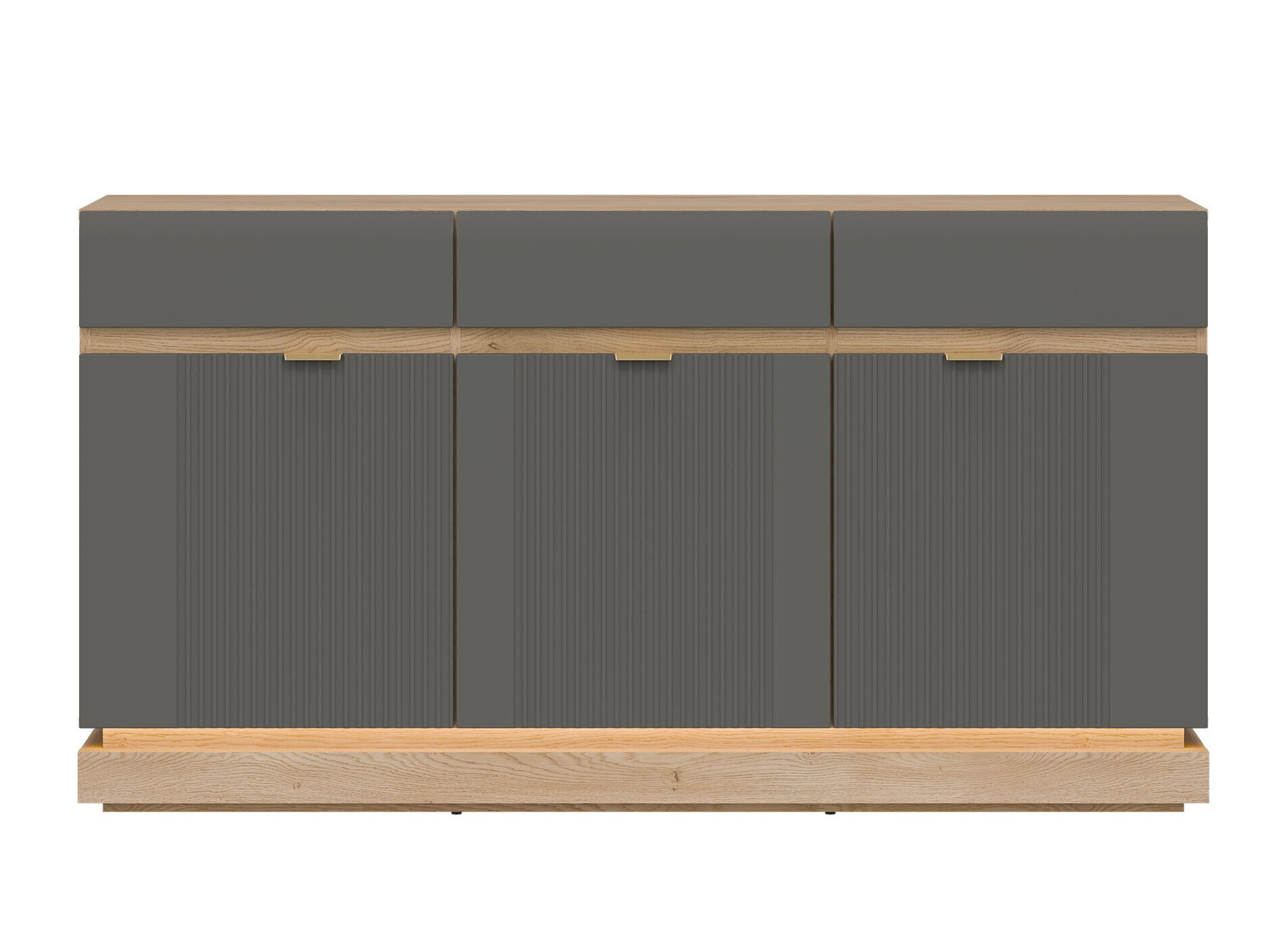 Kommóða Teselbu 104 (Grár + Eik)