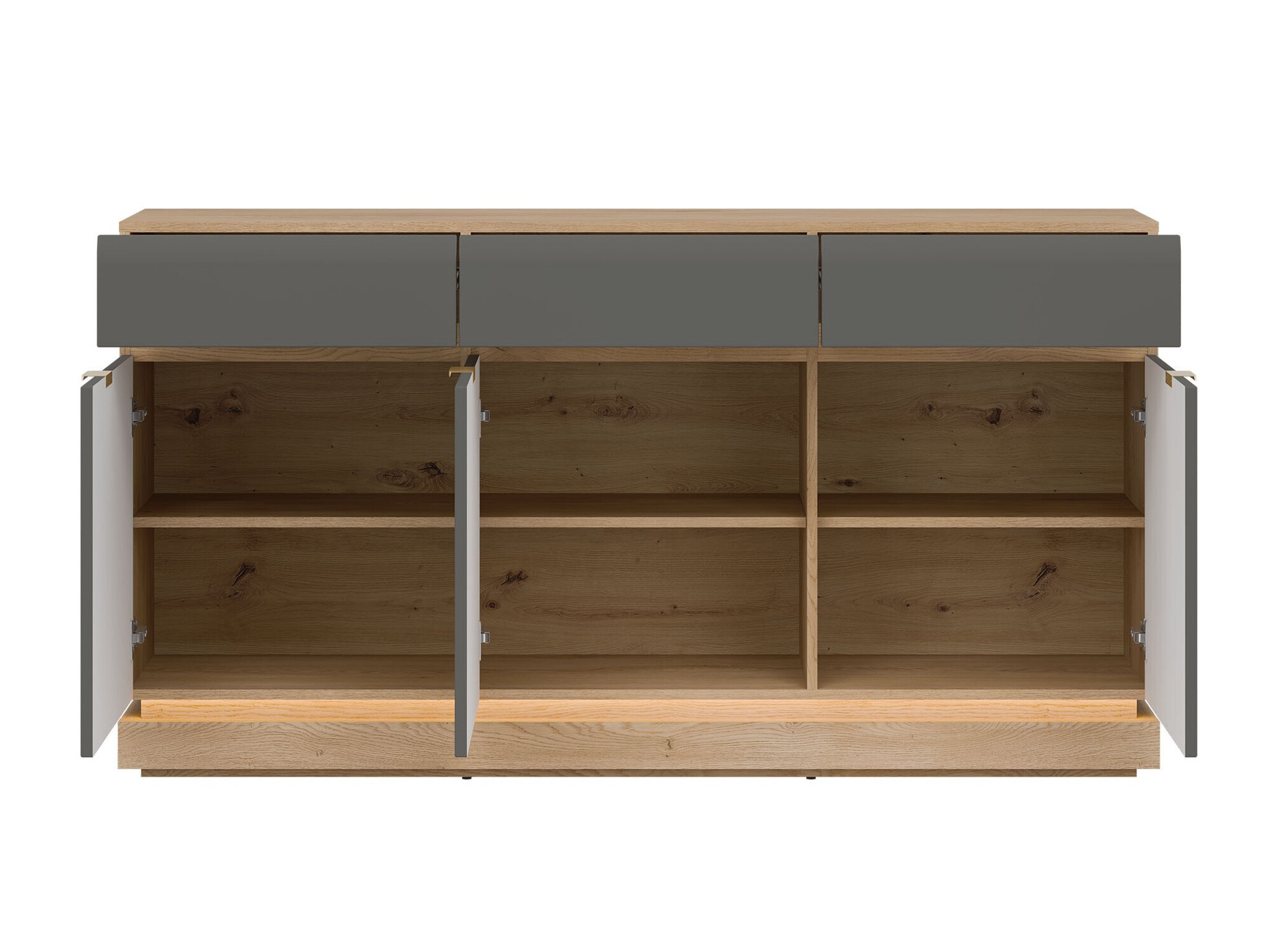 Kommóða Teselbu 104 (Grár + Eik)