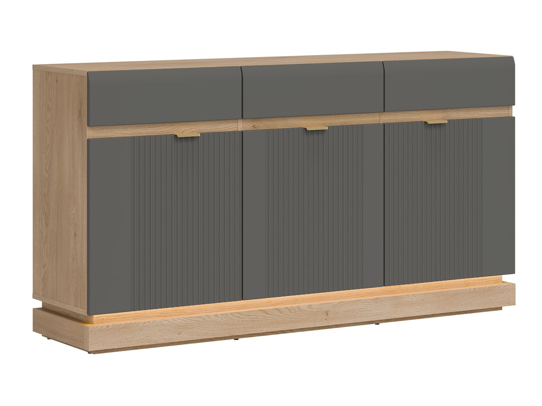 Kommóða Teselbu 104 (Grár + Eik)