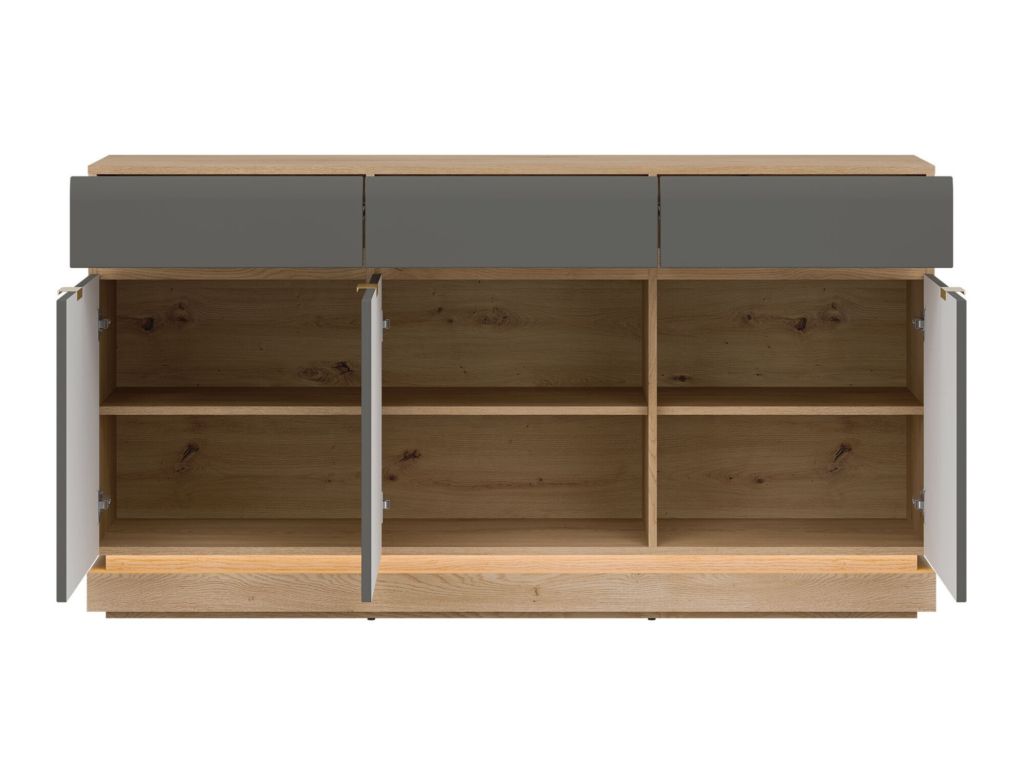 Kommóða Teselbu 104 (Grár + Eik)