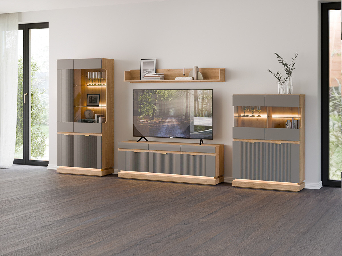 Stofusett Teselbu 116 (Grár + Eik)