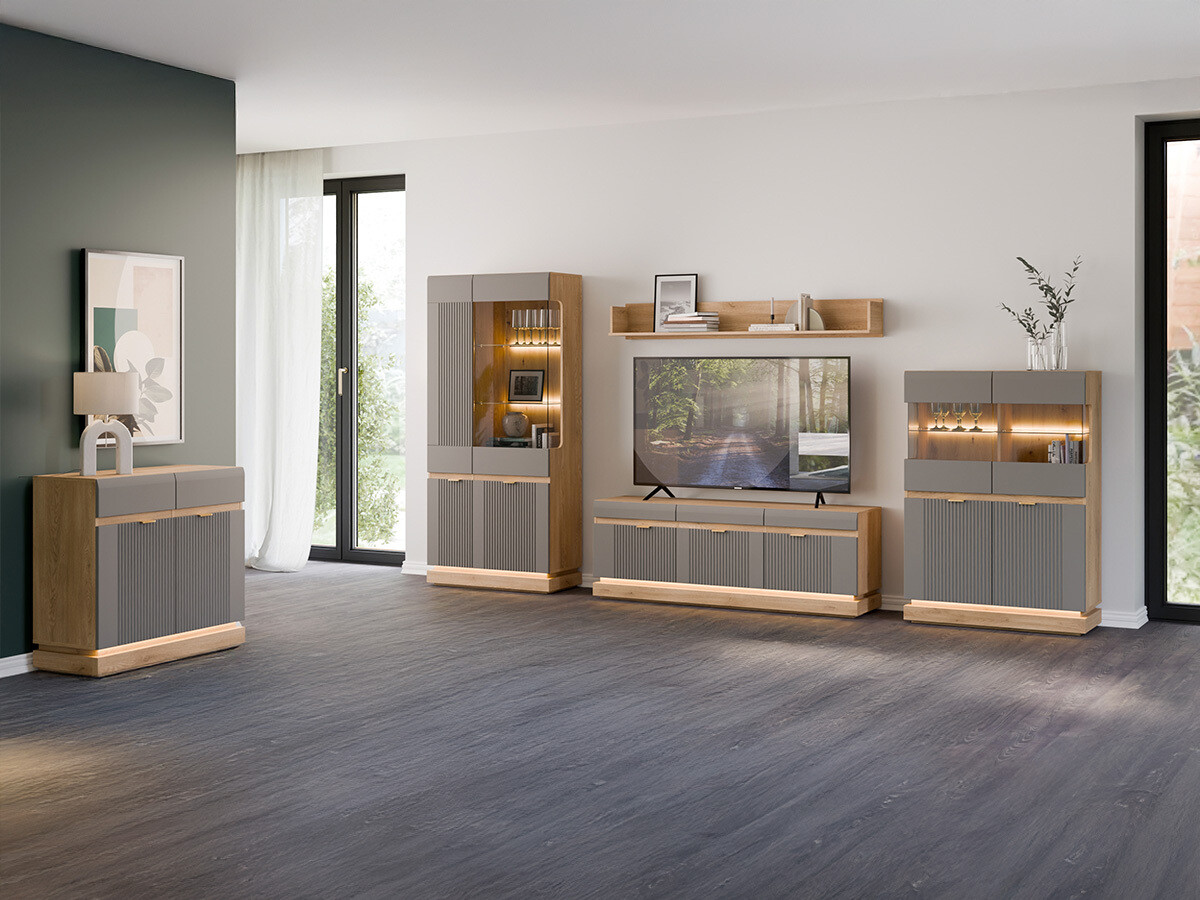 Stofusett Teselbu 116 (Grár + Eik)