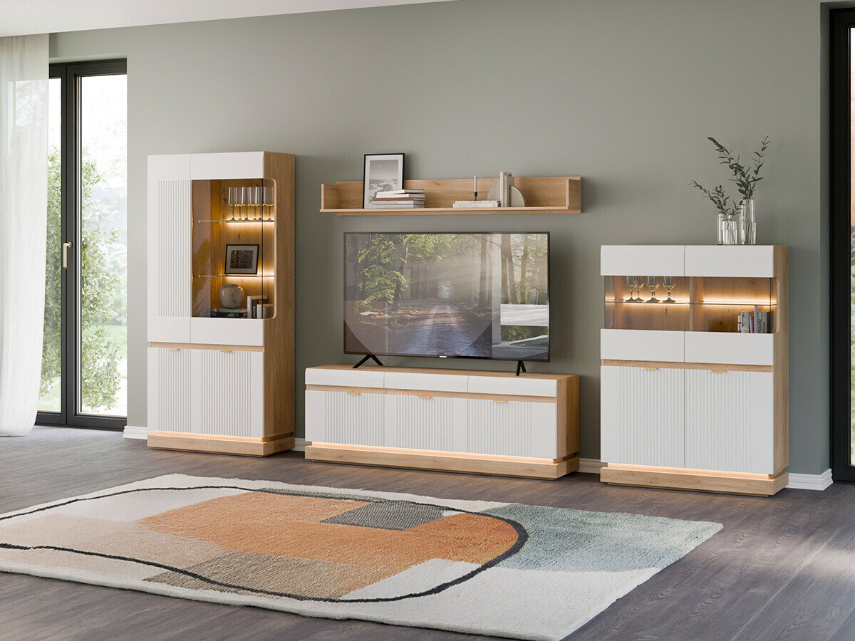 Stofusett Teselbu 116 (Hvítur + Eik)