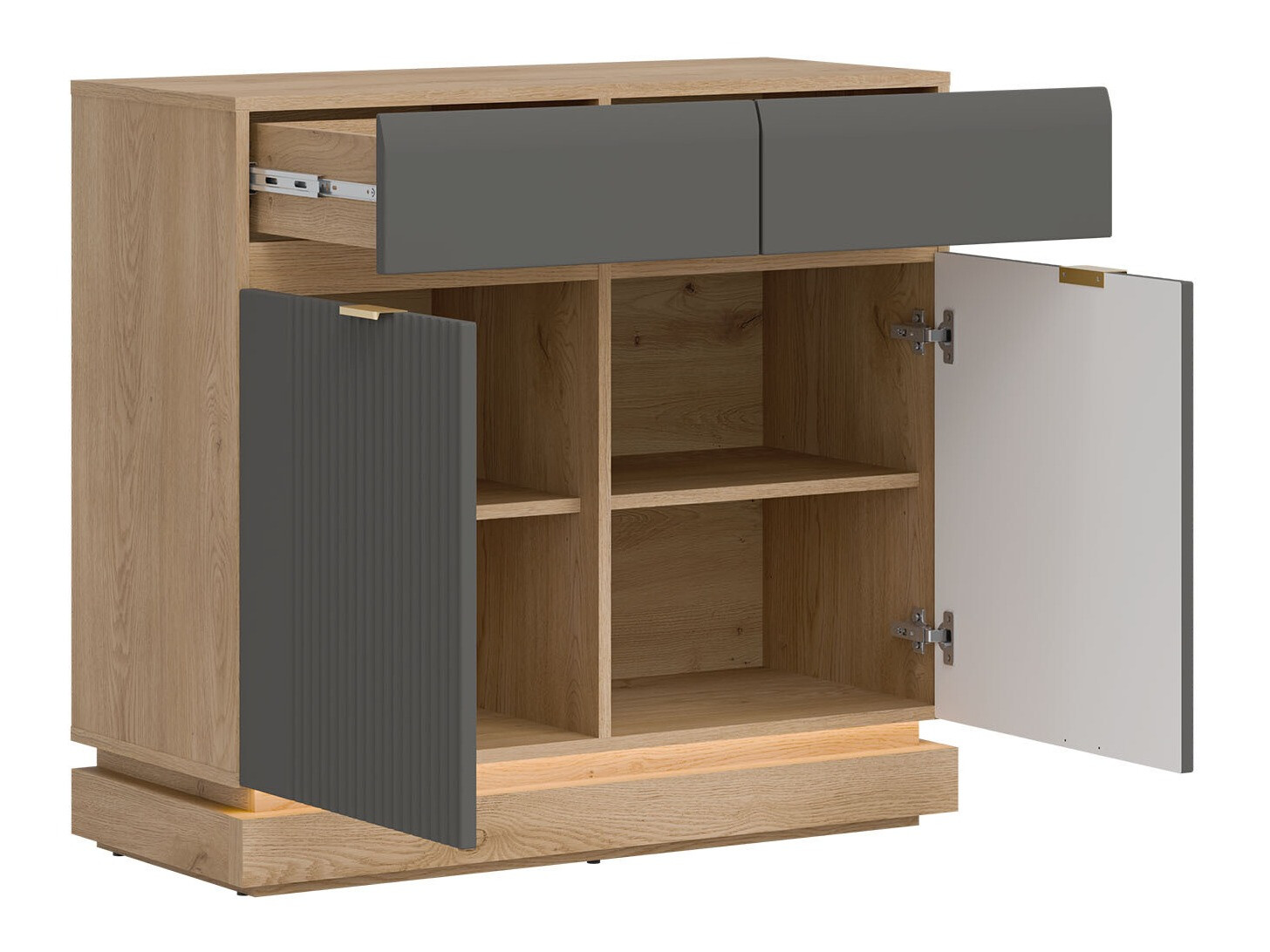 Stofusett Teselbu 116 (Grár + Eik)