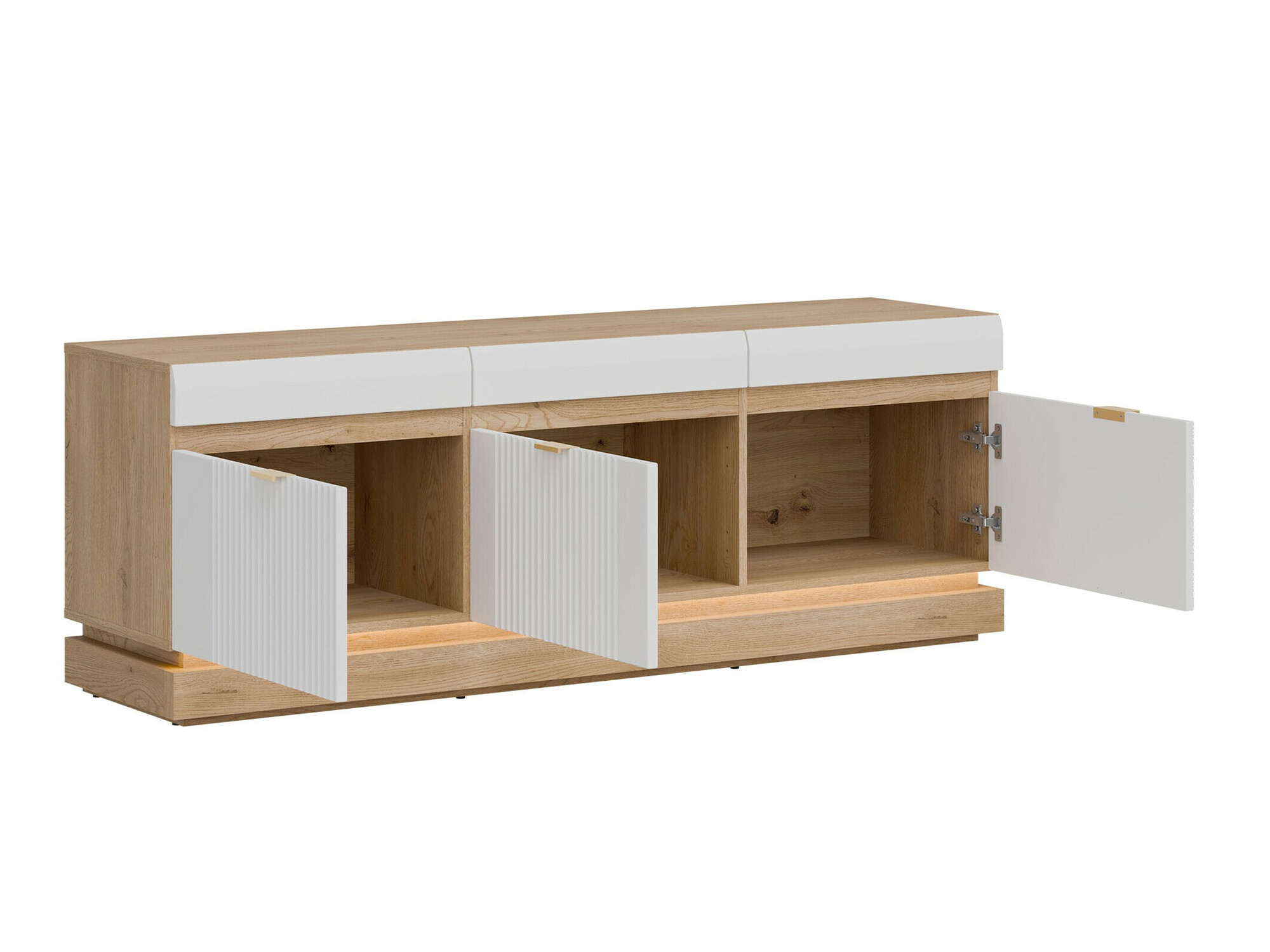 Stofusett Teselbu 116 (Hvítur + Eik)