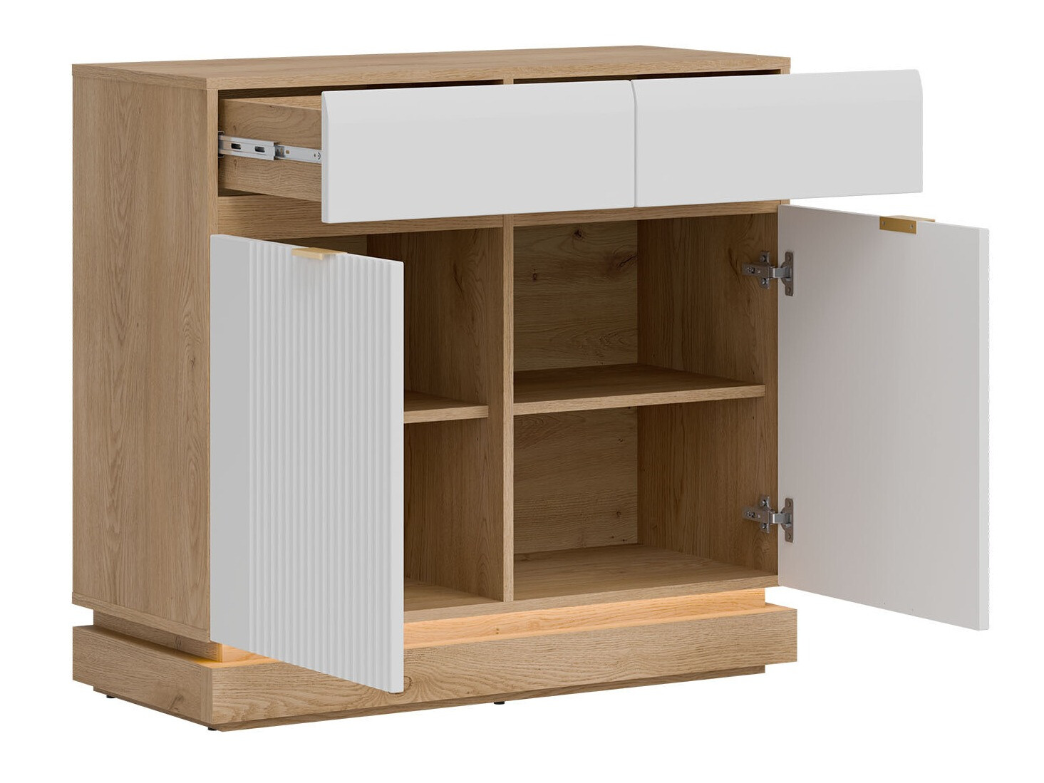 Stofusett Teselbu 116 (Hvítur + Eik)