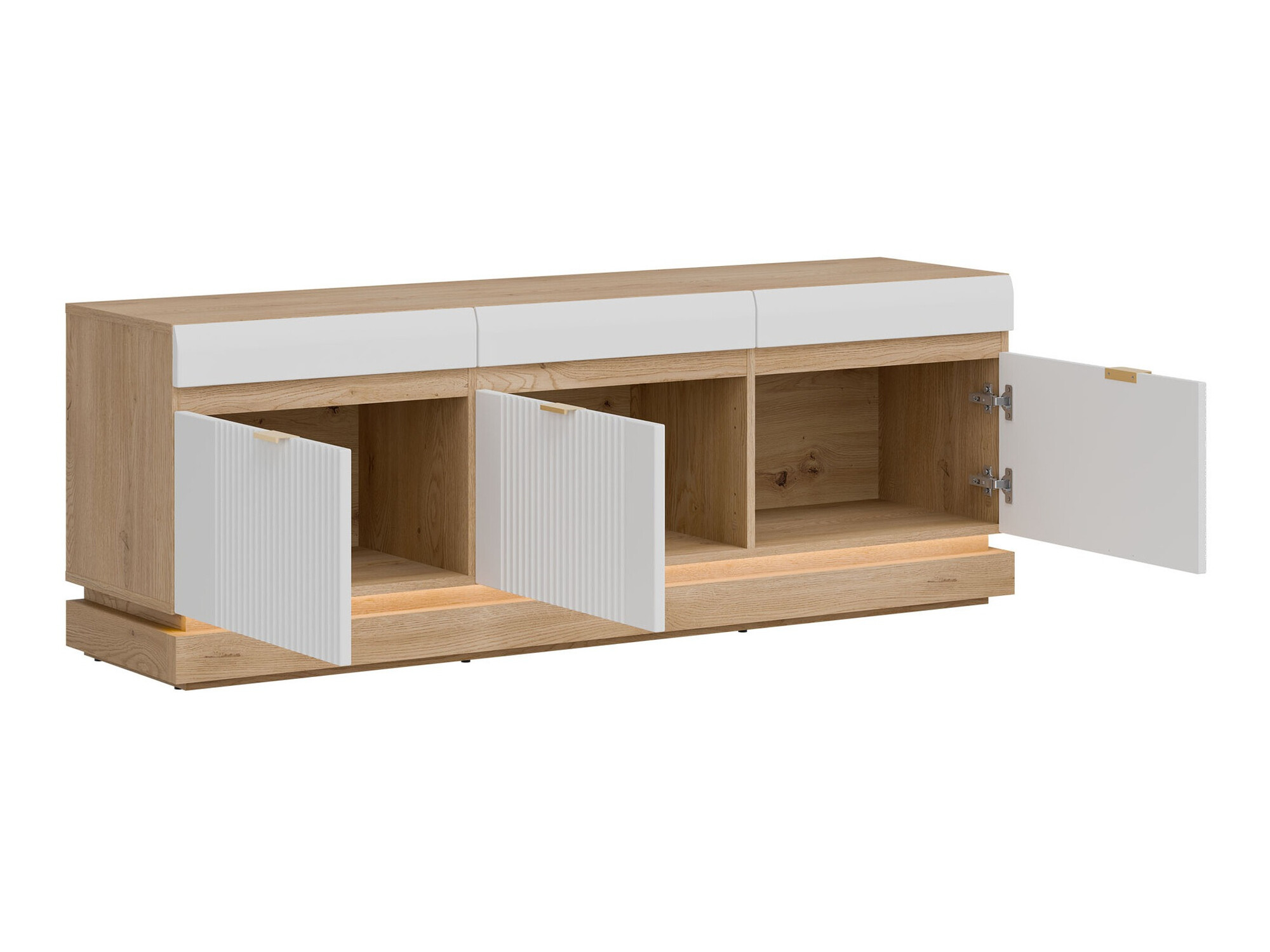Stofusett Teselbu 116 (Hvítur + Eik)