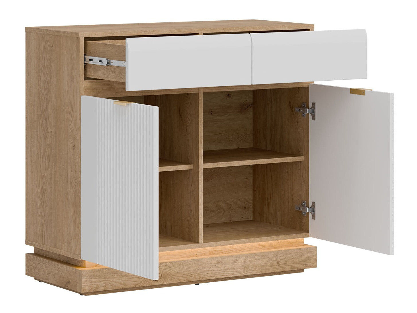 Stofusett Teselbu 116 (Hvítur + Eik)