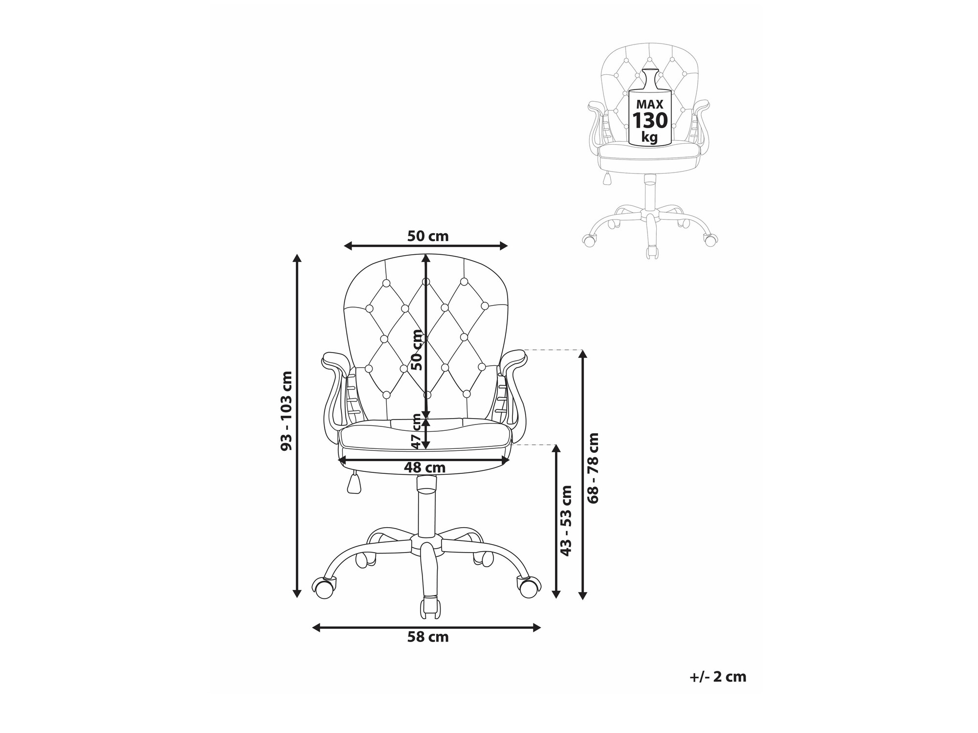 Skrifstofustóll Berwyn 336 (Beige)