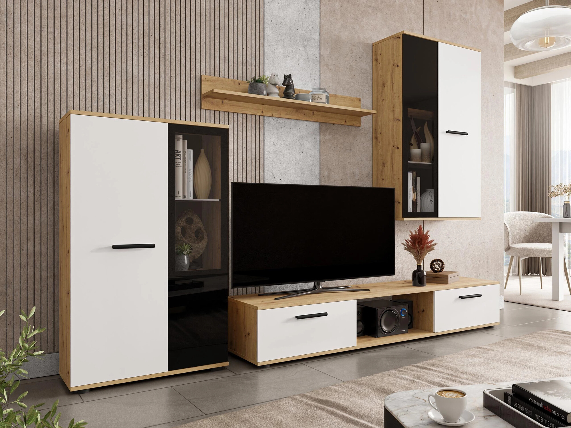 Stofusett Genio (Artisan-eik + Hvítur)