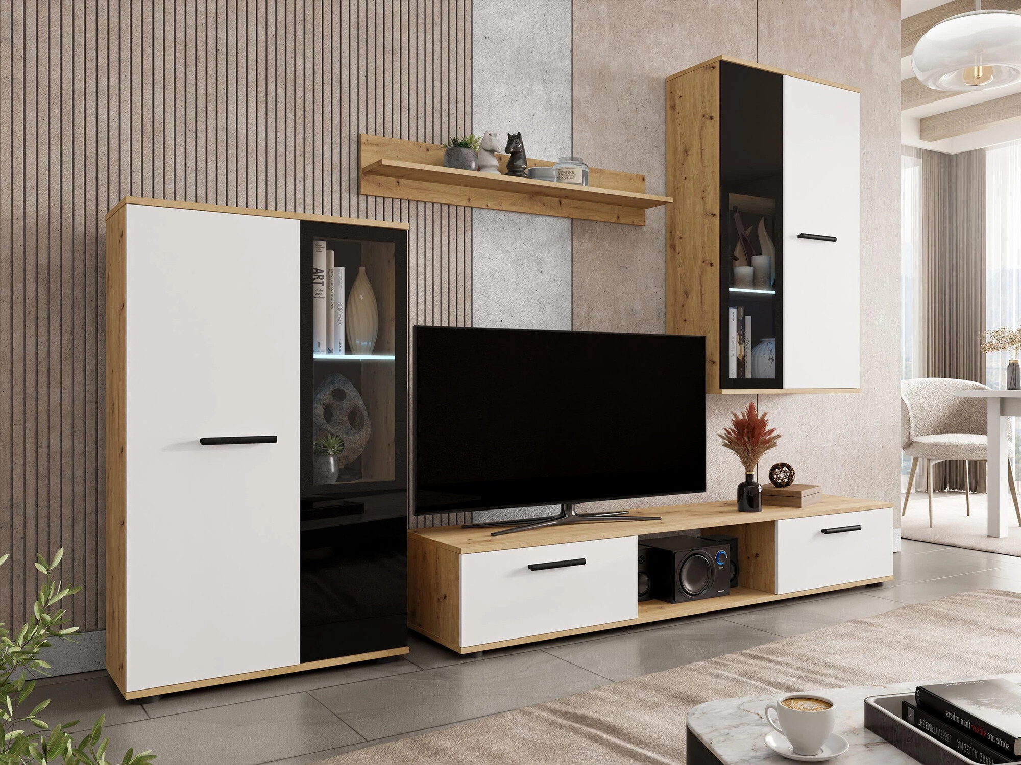Stofusett Genio (Artisan-eik + Hvítur)