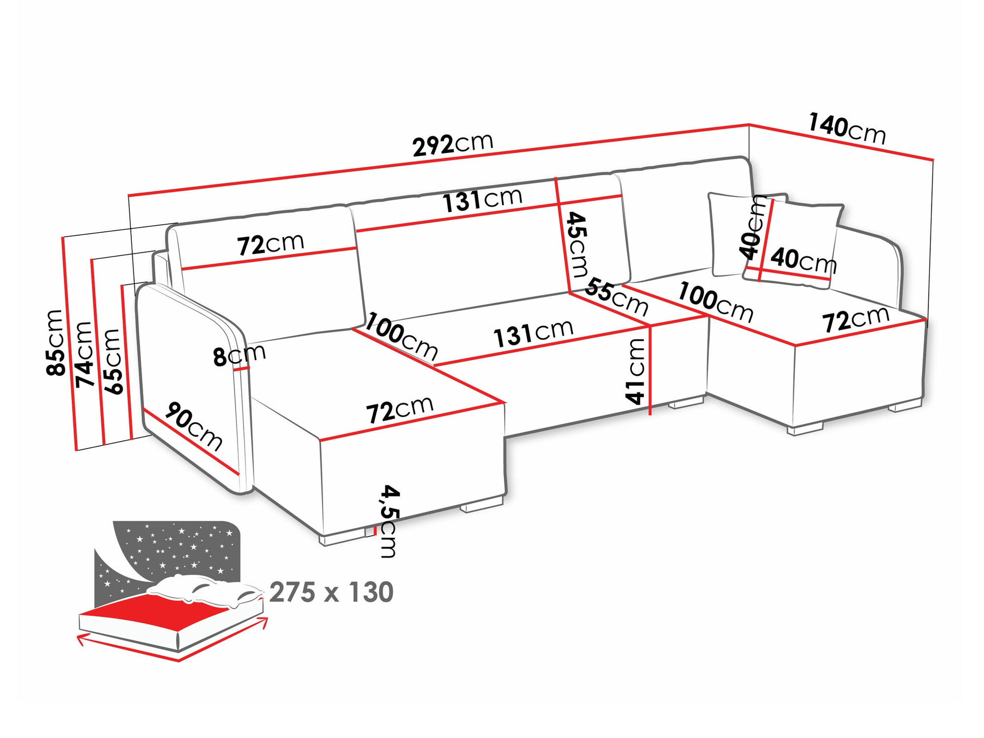 Horn­sófi Columbus 246 (Velo 623)