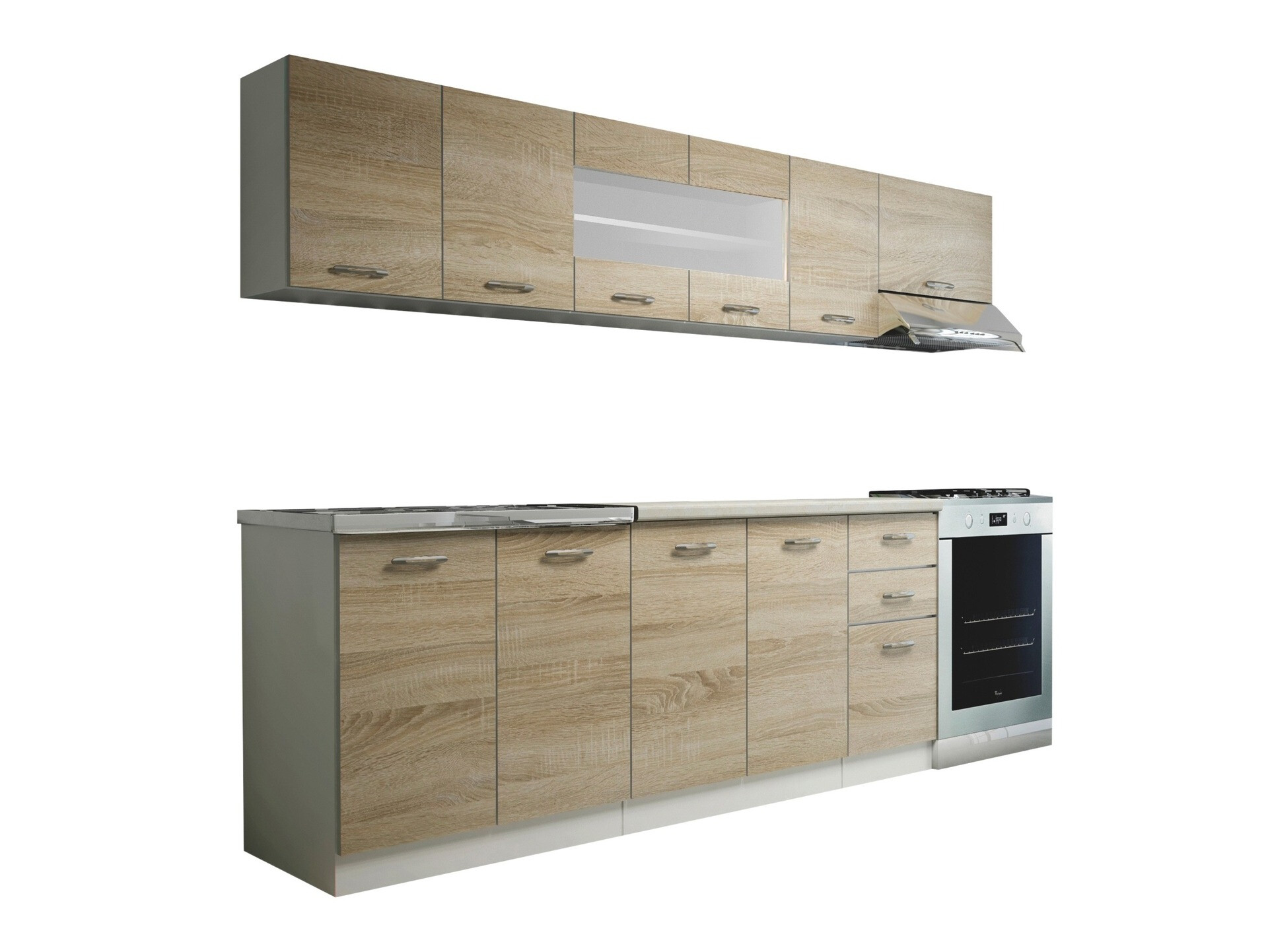 Eldhússett Houston 1182 (Saneima eik + Hvítur + Beige)