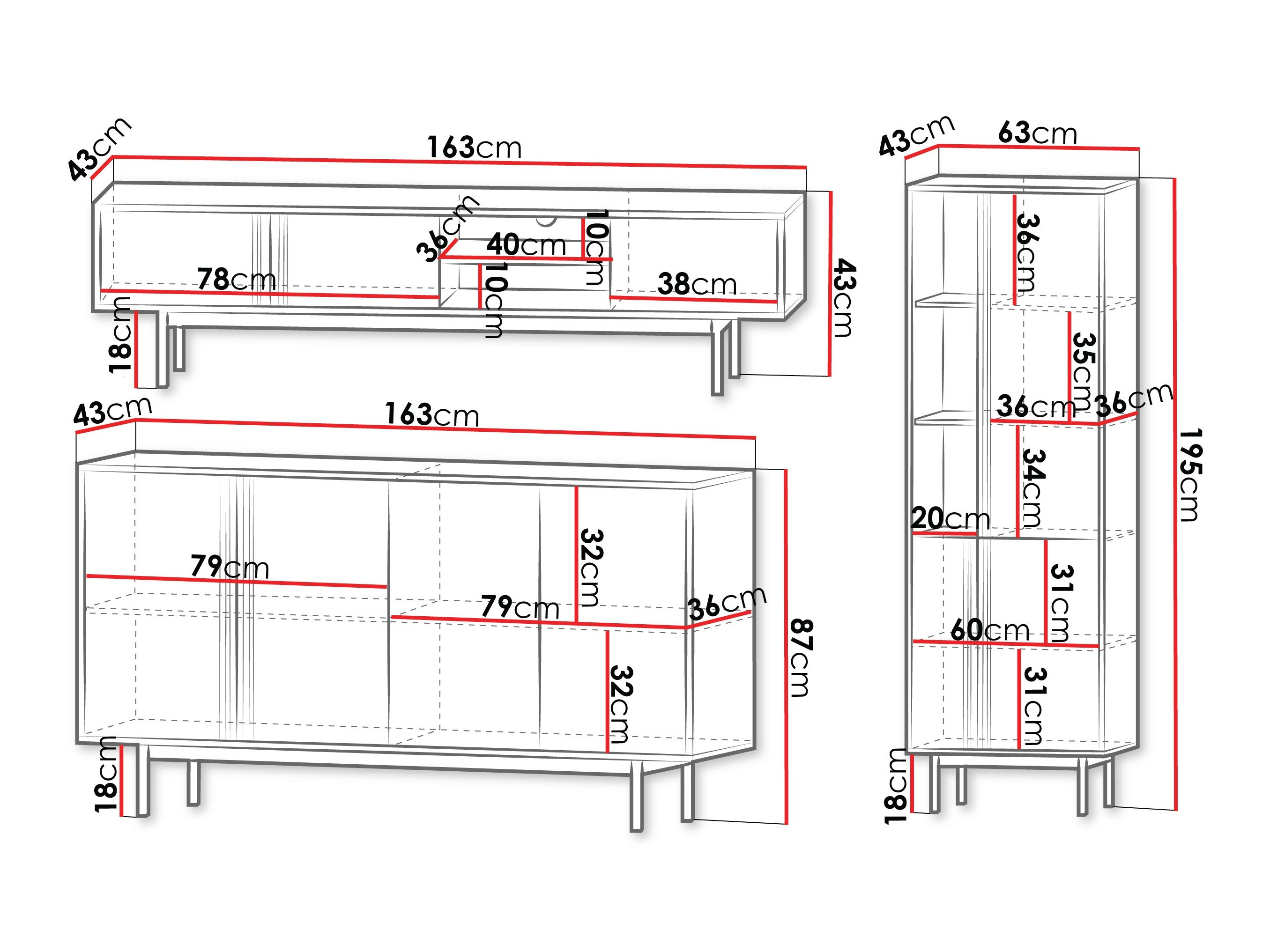 Stofusett Levali 115 (Eik)