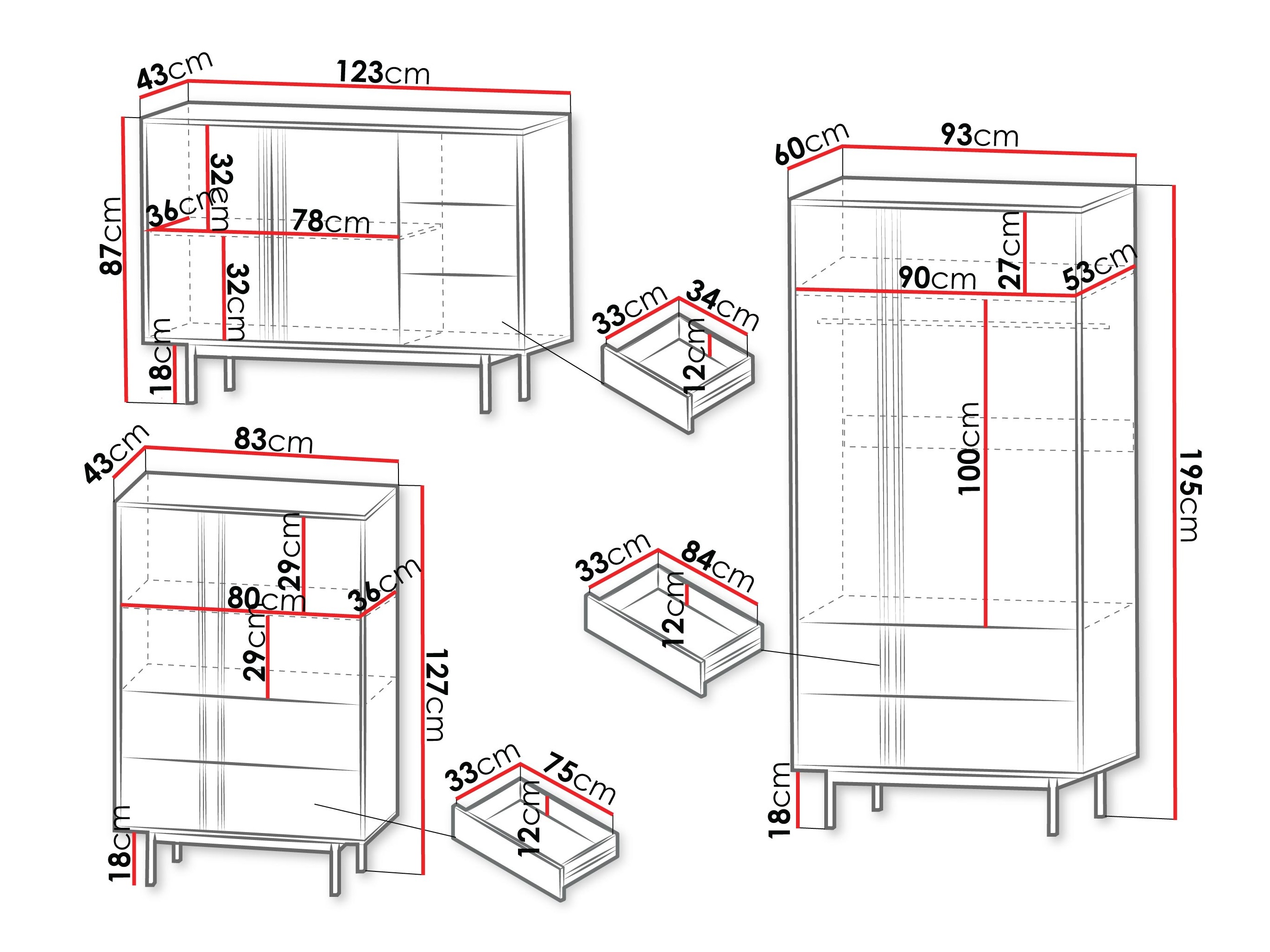 Stofusett Levali 116 (Eik)