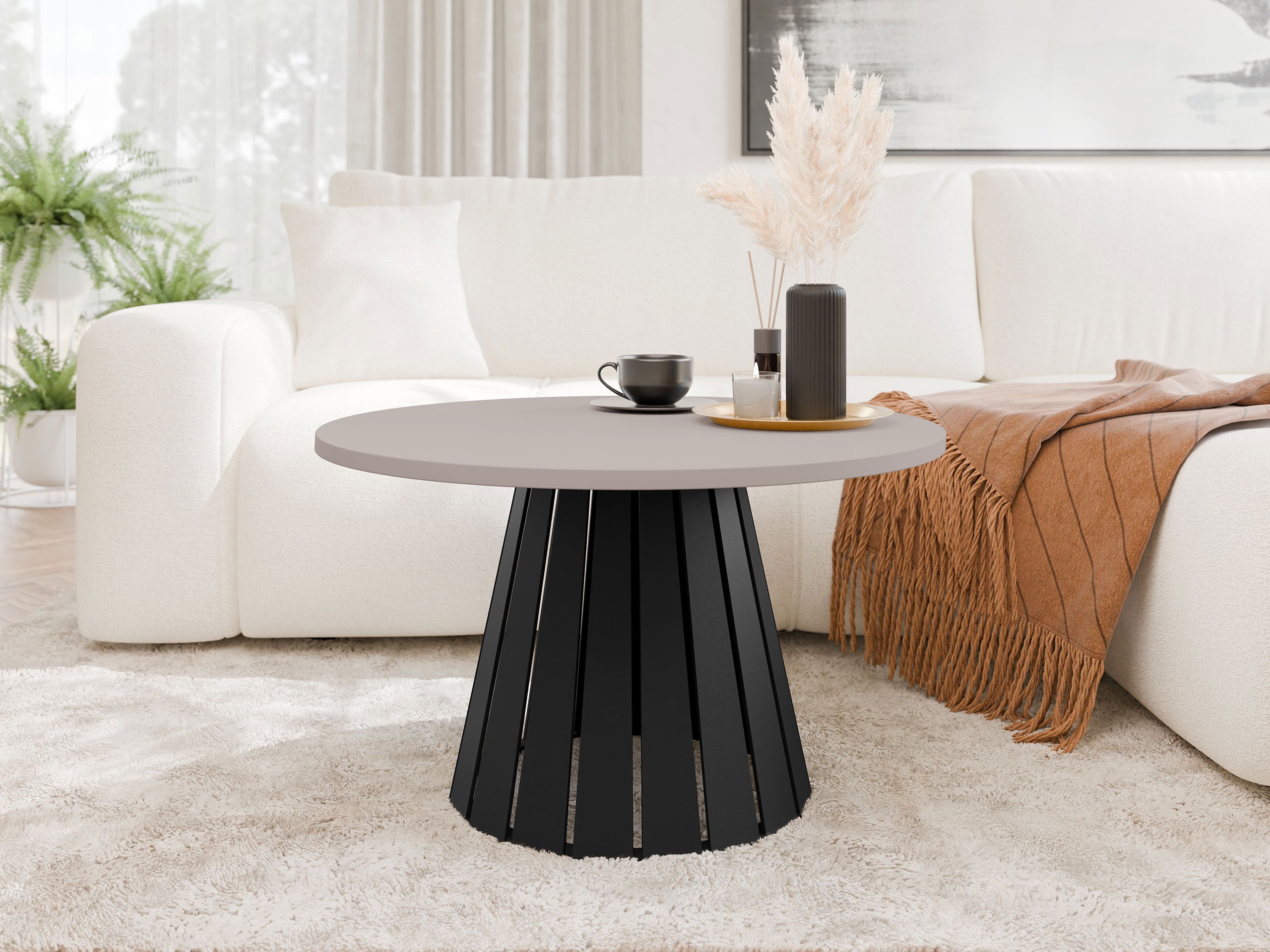 Sófaborð Oswego 134 (Svartur + Kasmír)