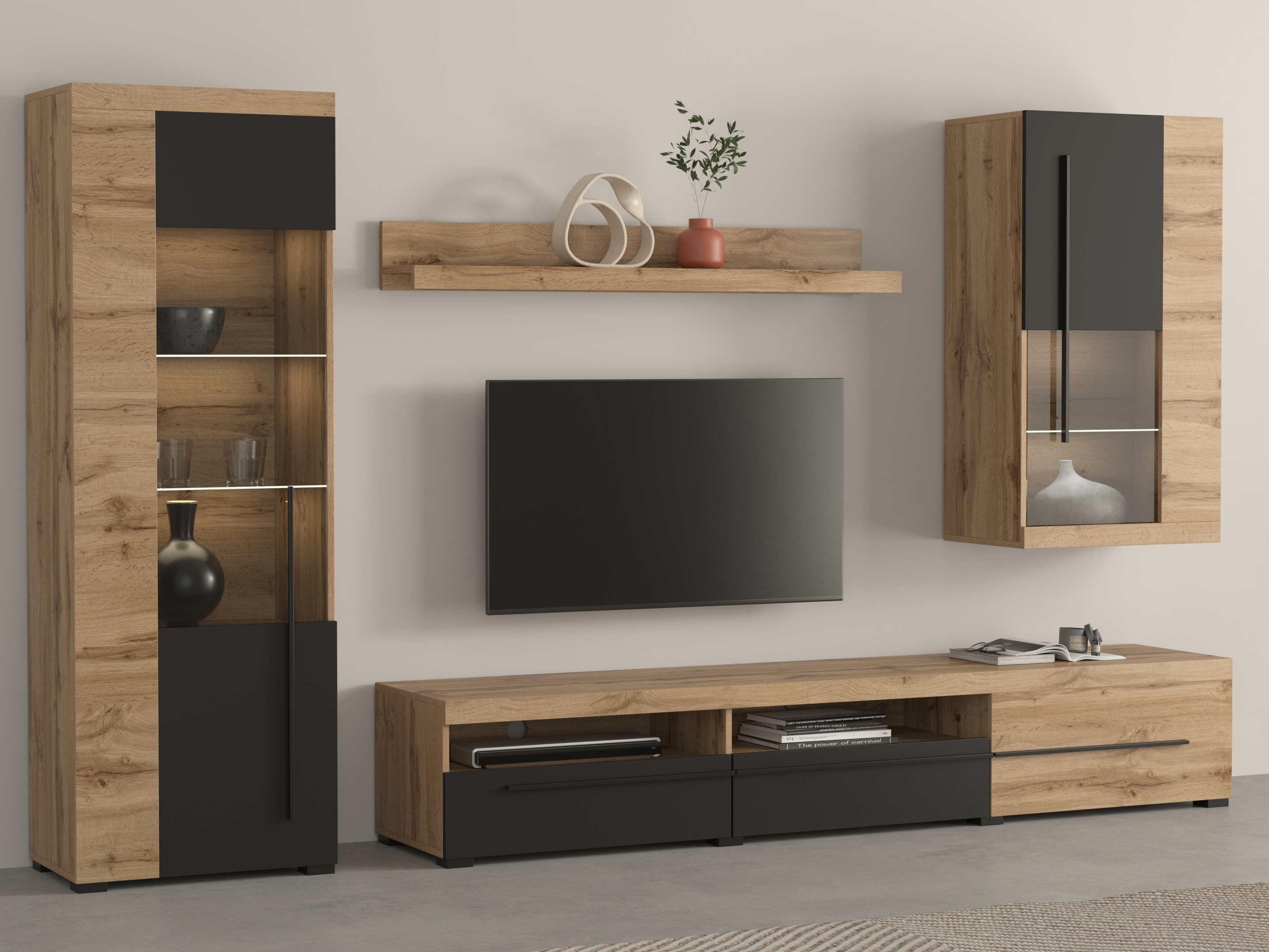 Stofusett Sorciro 105 (Svartur + Wotan-eik)