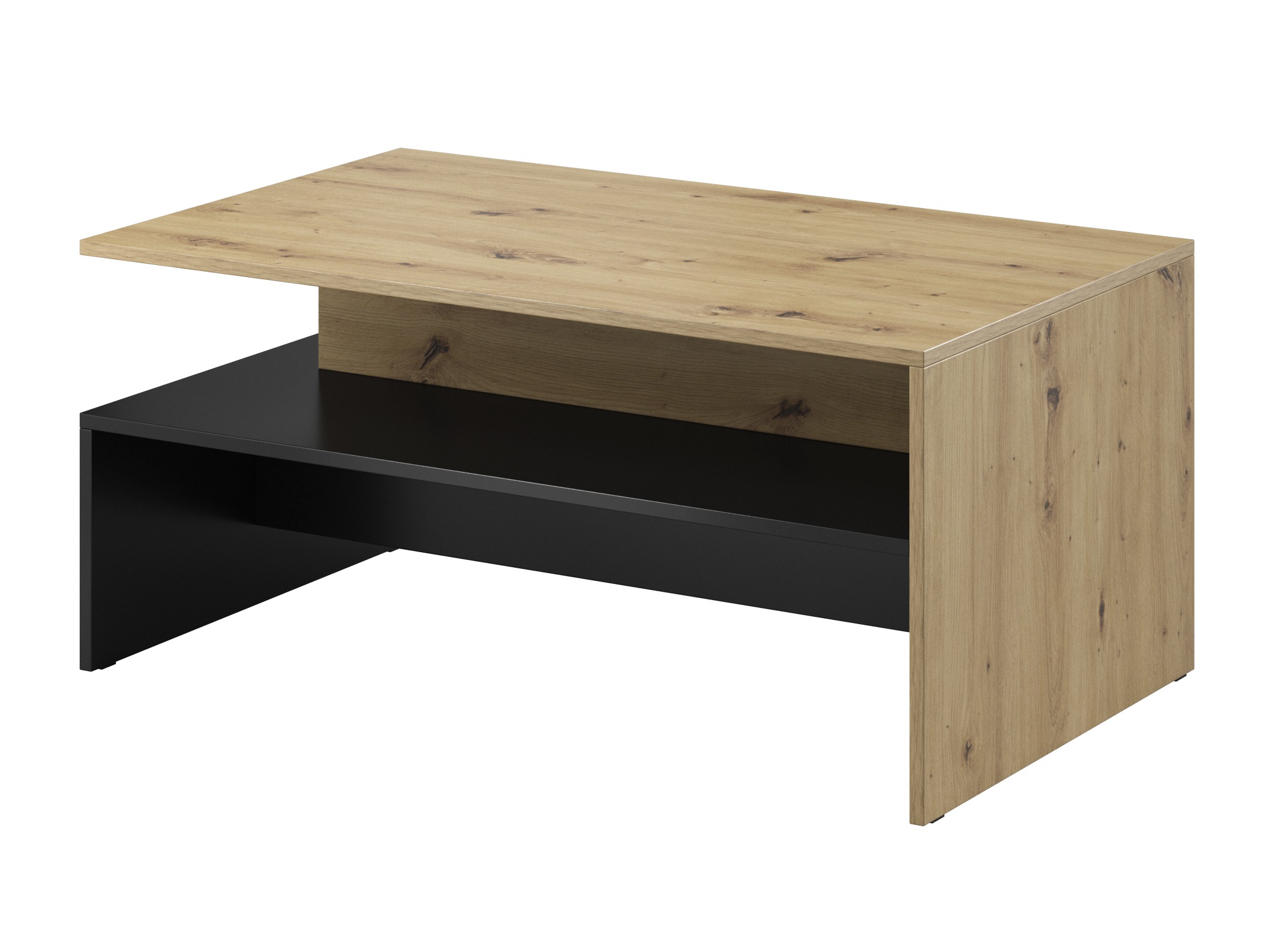 Sófaborð Serodeu 103 (Artisan-eik + Matt svart)