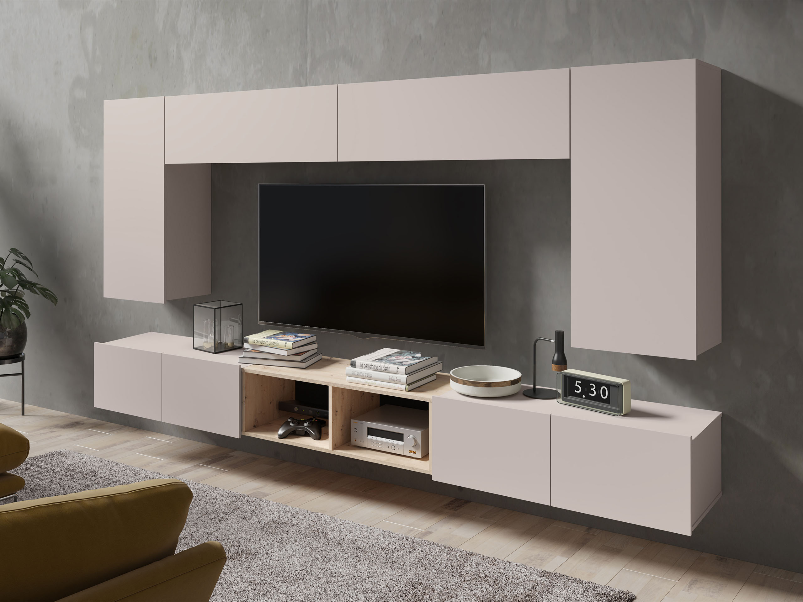 Stofusett Remus XXIII (Kasmír + Artisan-eik)