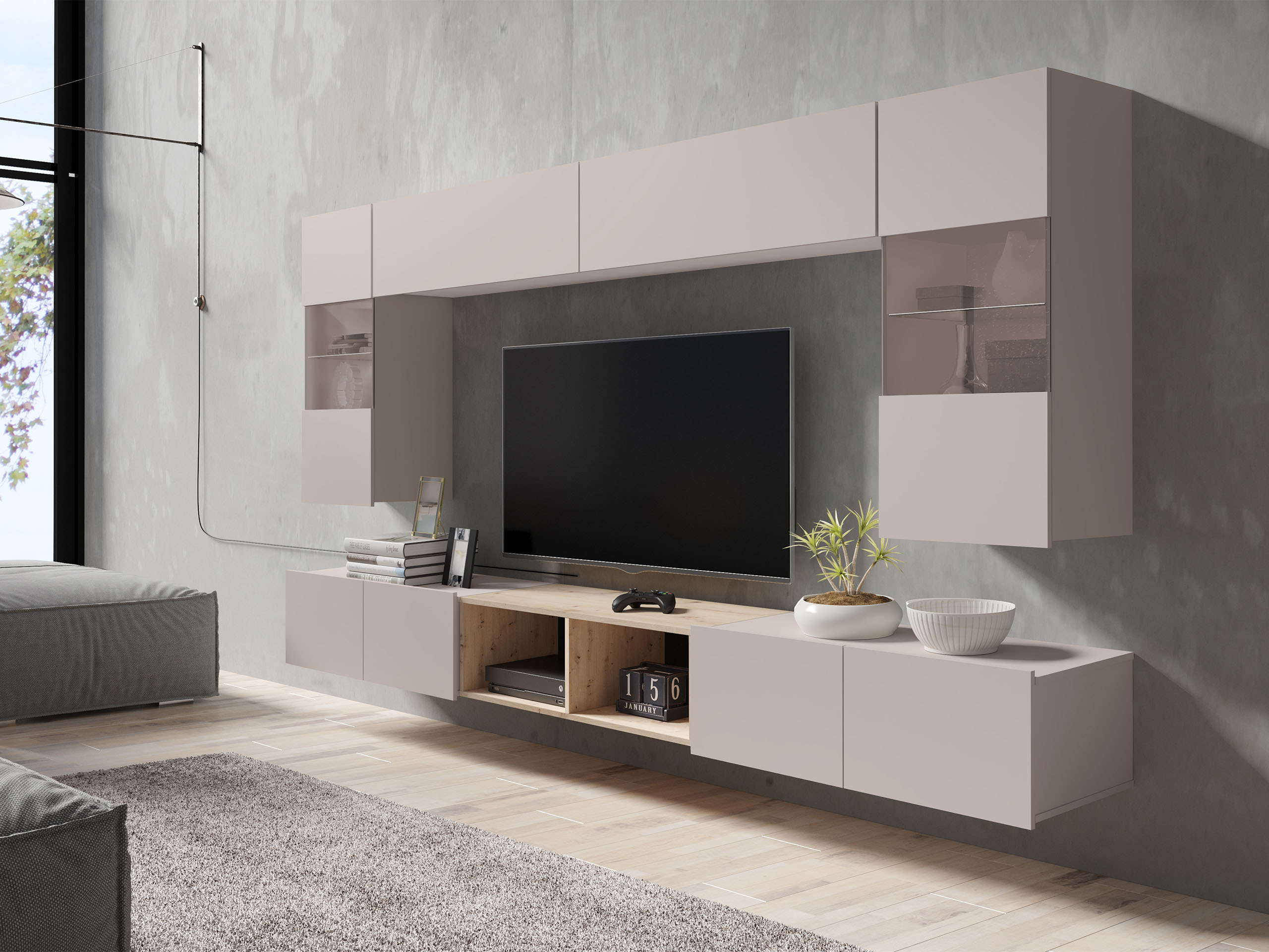 Stofusett Remus XXIV (Kasmír + Artisan-eik)