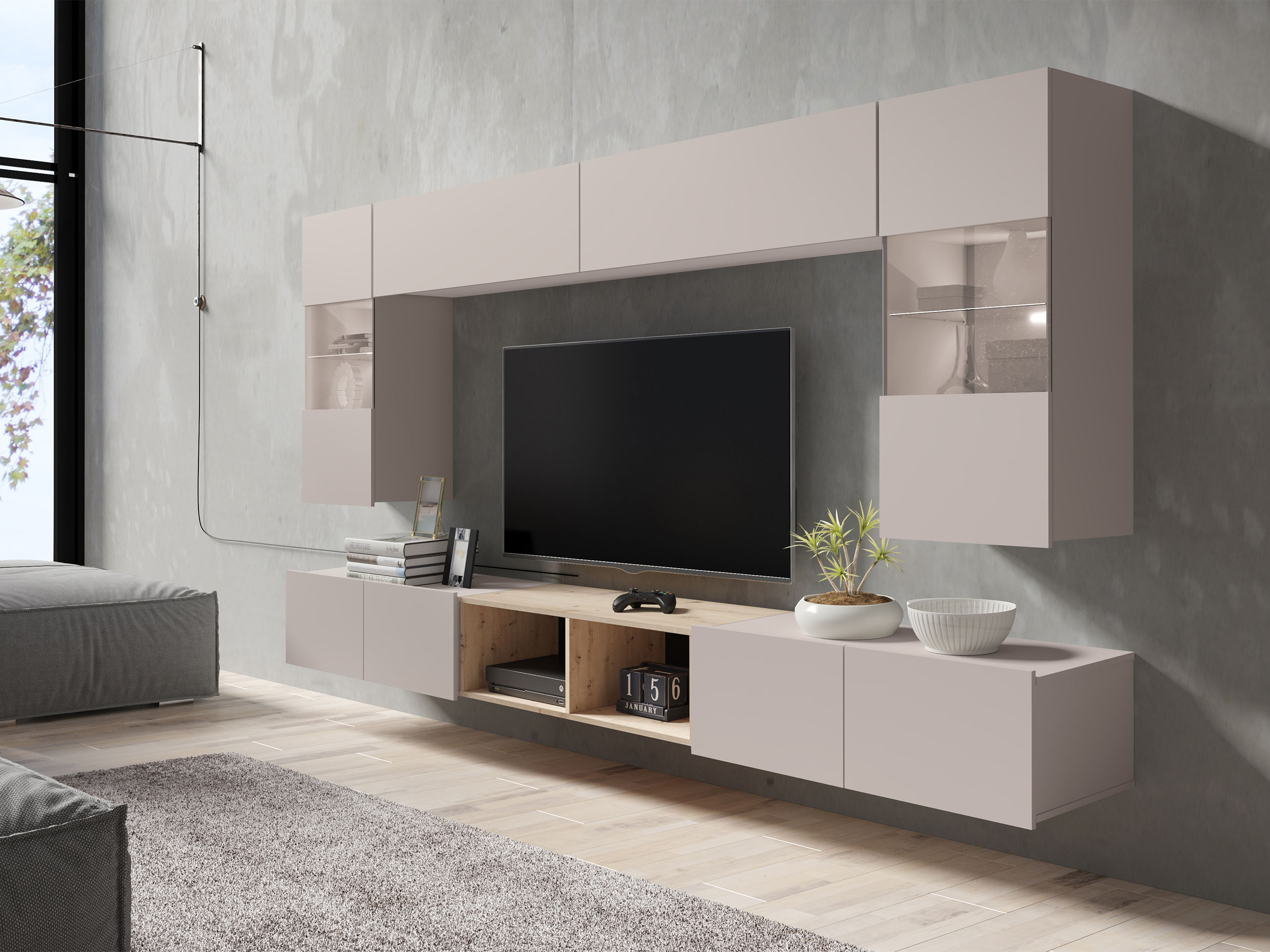 Stofusett Remus XXIV (Kasmír + Artisan-eik)