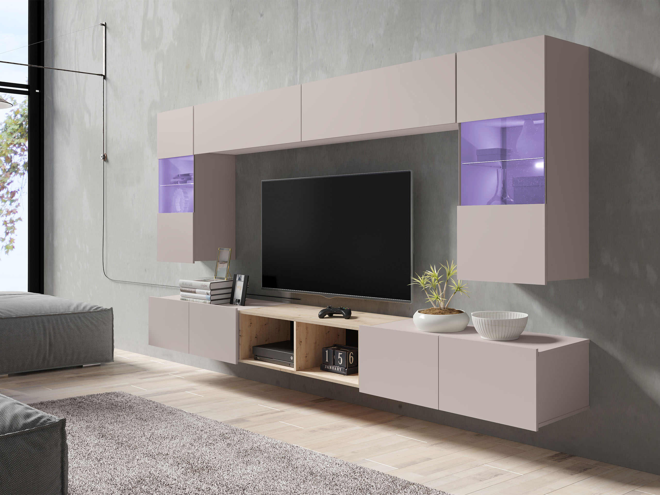 Stofusett Remus XXIV (Kasmír + Artisan-eik)
