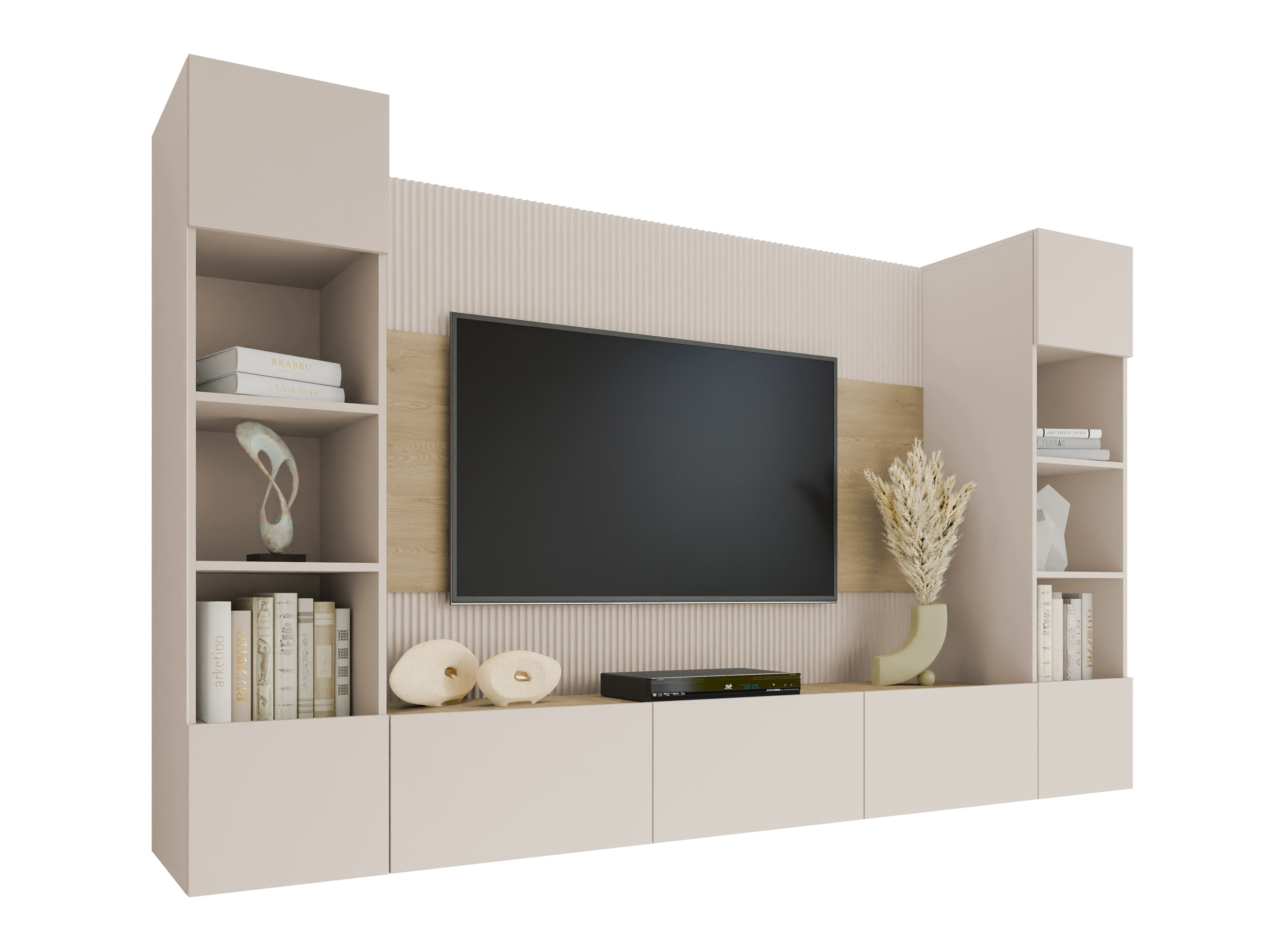Stofusett Comfivo Salix I (Beige + Cremona eik)