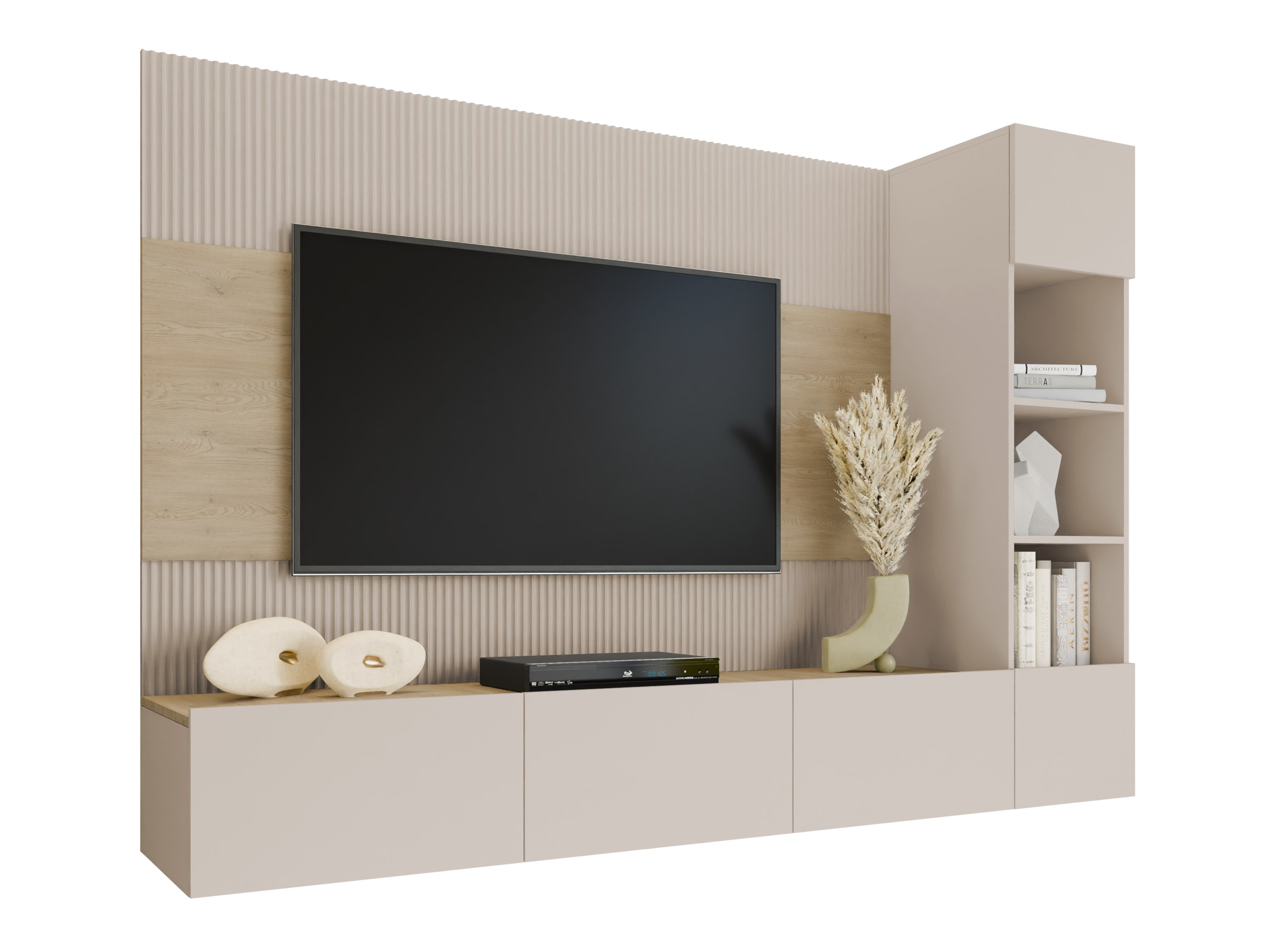 Stofusett Comfivo Salix II (Beige + Cremona eik)