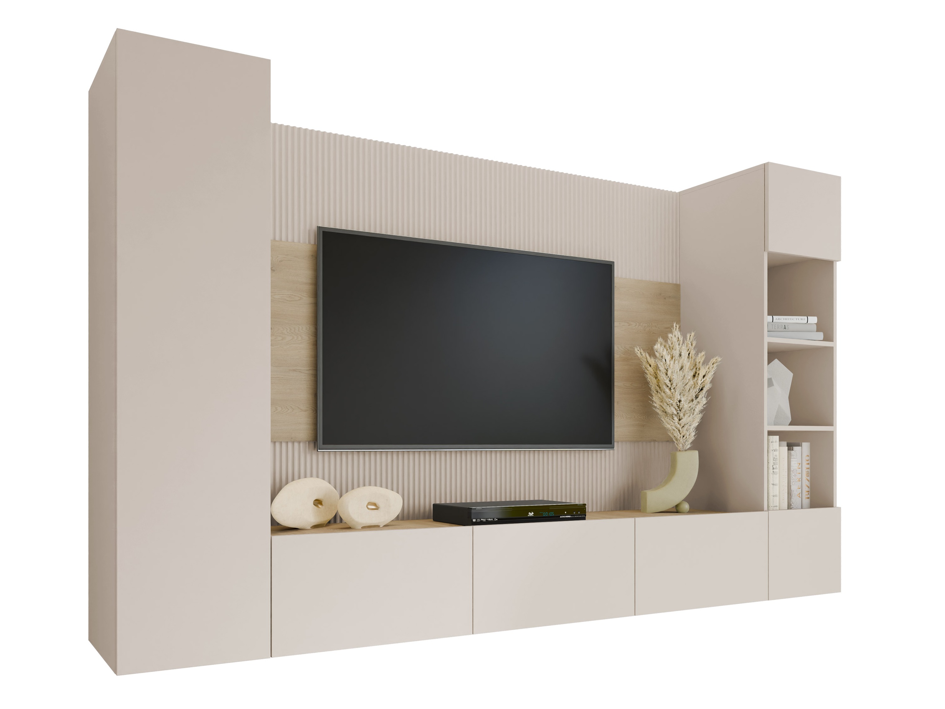 Stofusett Comfivo Salix IV (Beige + Cremona eik)