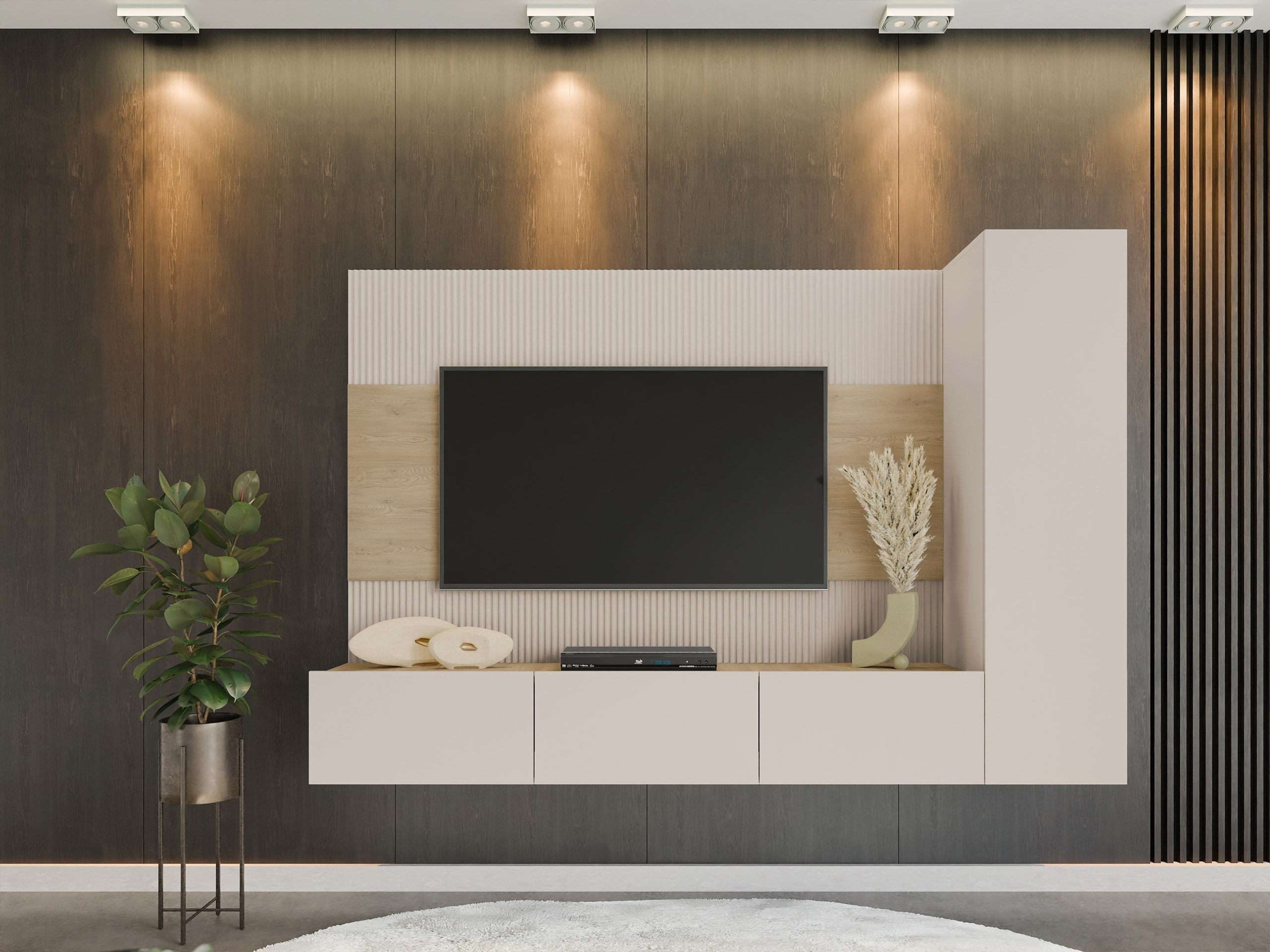 Stofusett Comfivo Salix VI (Beige + Cremona eik)