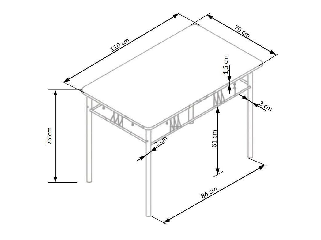 Borðstofusett Houston 1251 (Eik + Svartur)