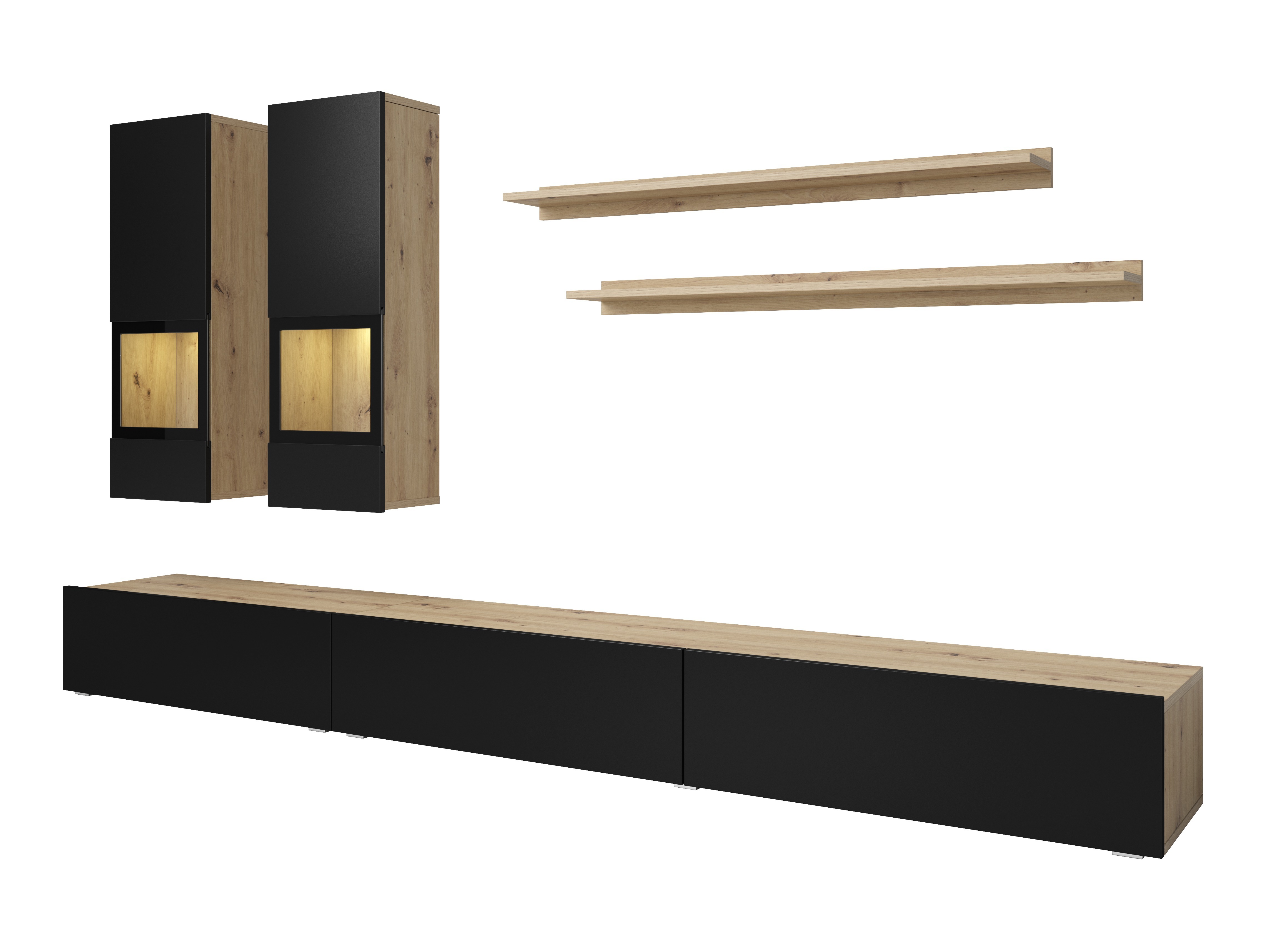 Stofusett Serodeu 100 (Artisan-eik + Matt svart)