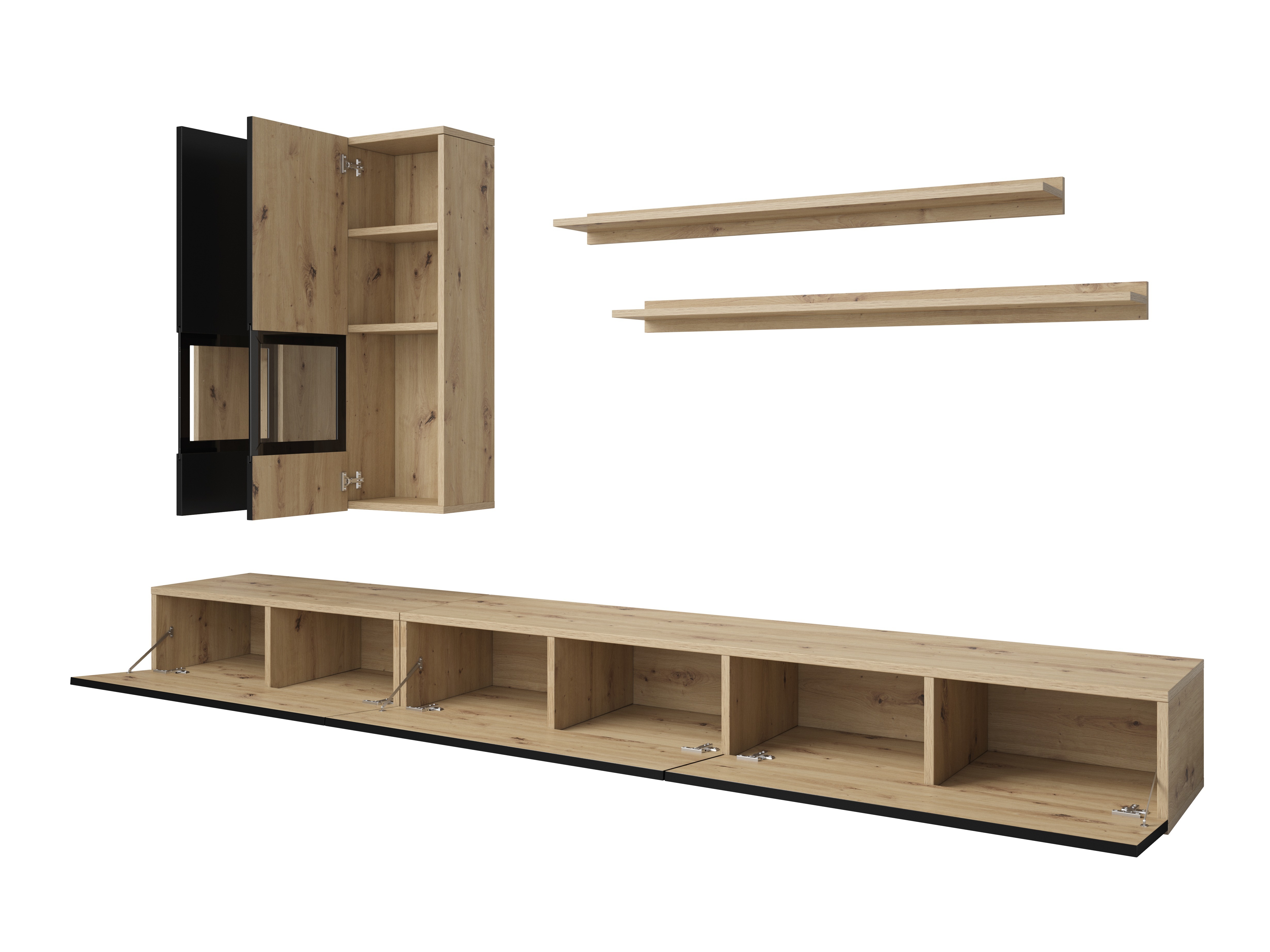 Stofusett Serodeu 100 (Artisan-eik + Matt svart)