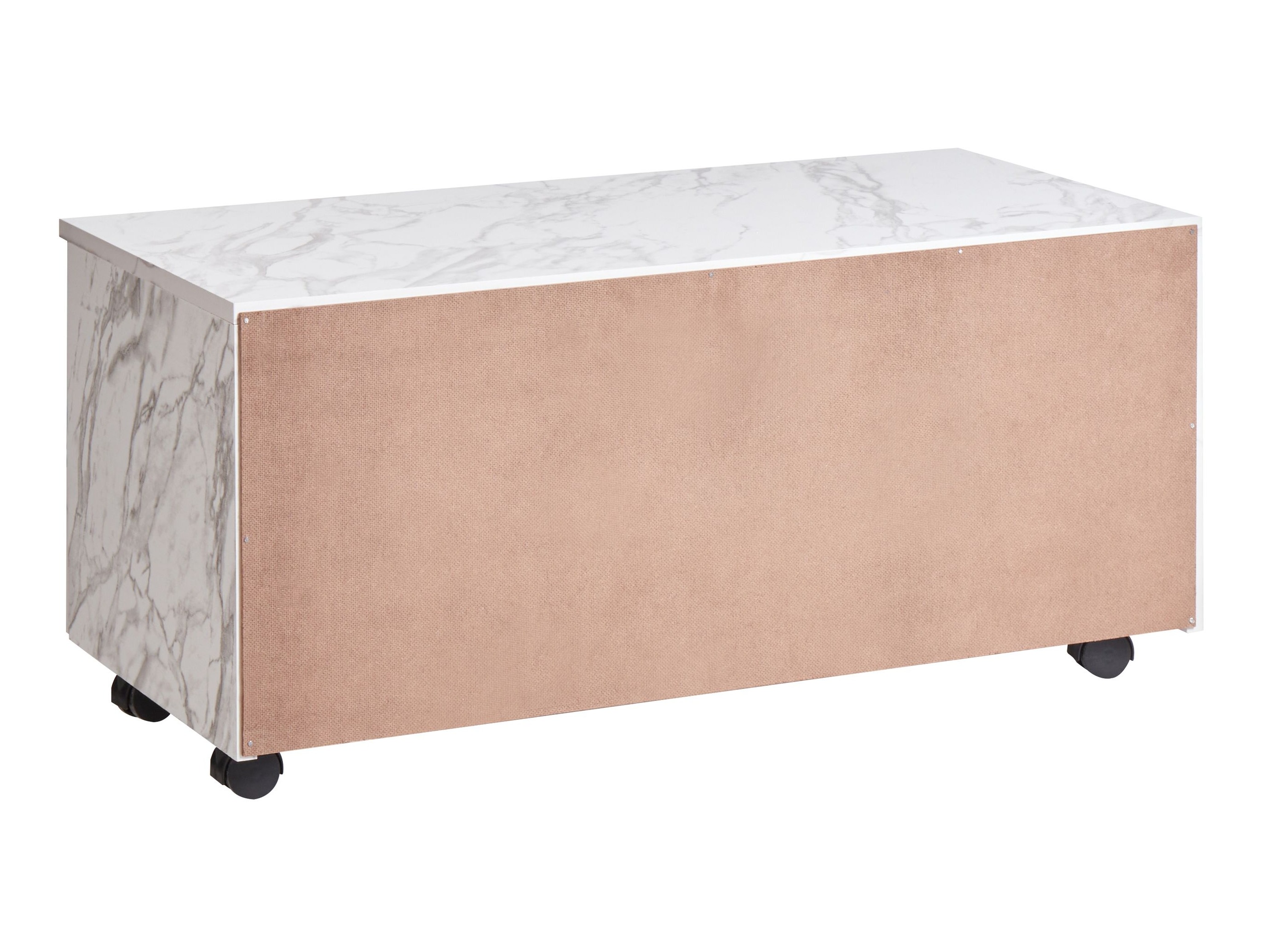 Frístandandi skápur fyrir baðherbergi Berwyn 2755 (Hvítur marmari)