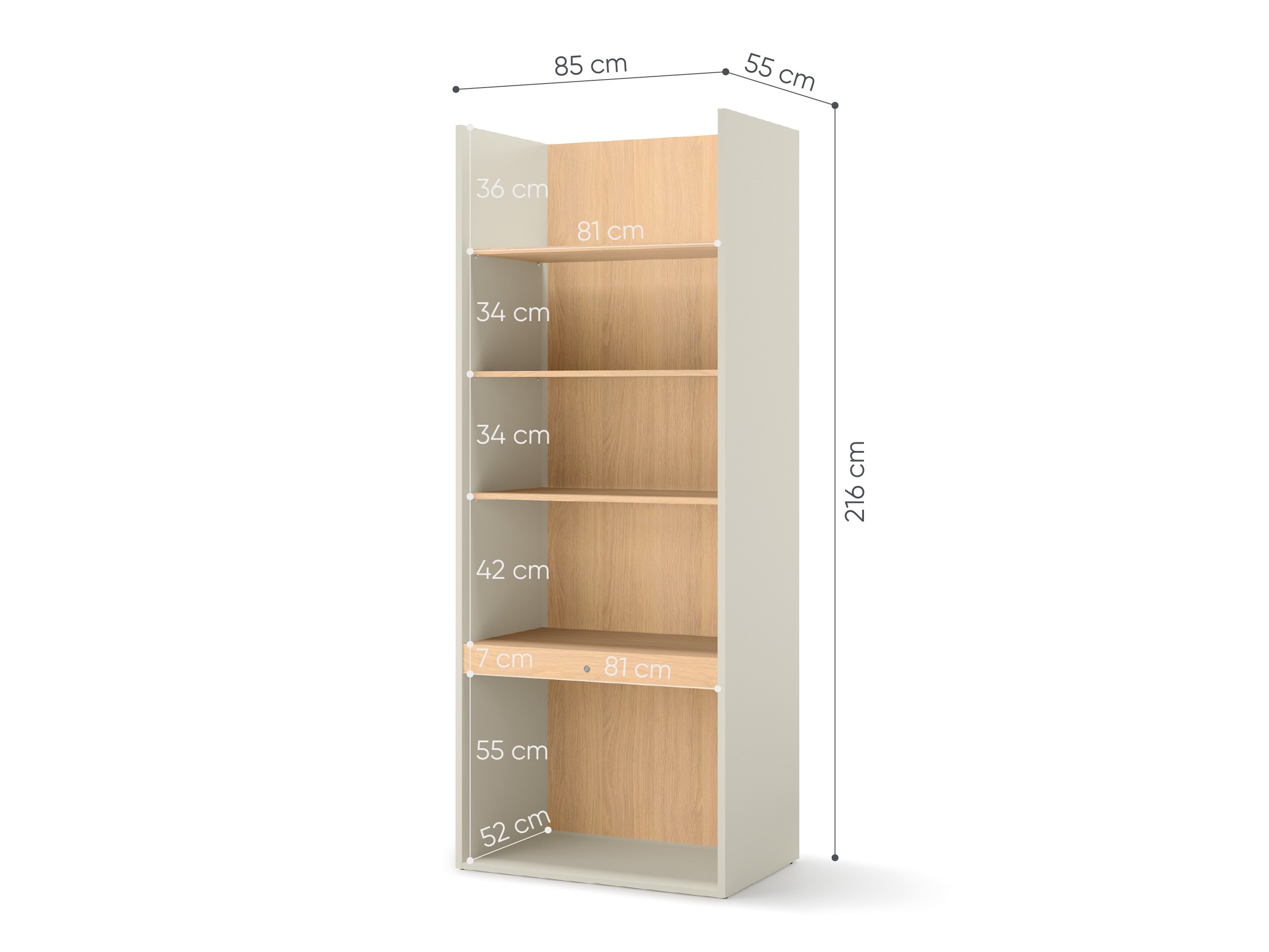 Bókahilla Evareve 103 (Eik + Ljósbrúnn)