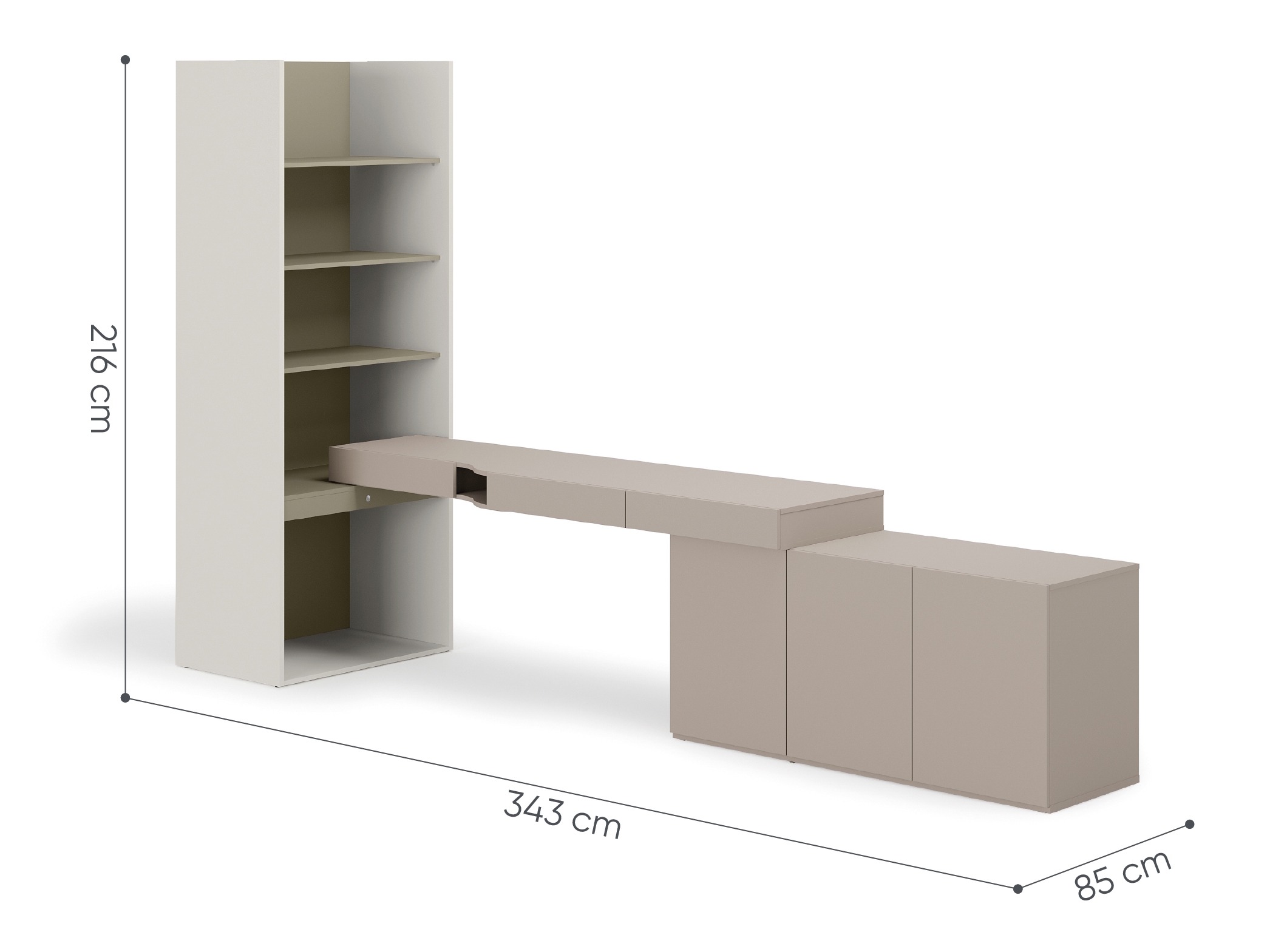 Heimaskrifstofusett Evareve 118 (Grár + Grænn)