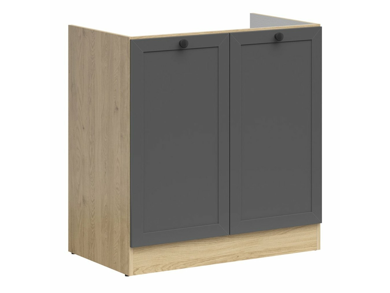 Skápaeining fyrir vask með hurðum Classic Grey Oak 101