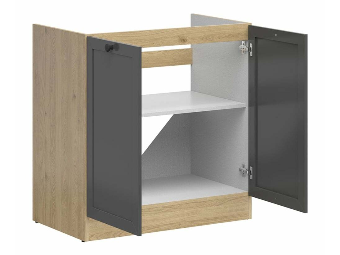 Skápaeining fyrir vask með hurðum Classic Grey Oak 101